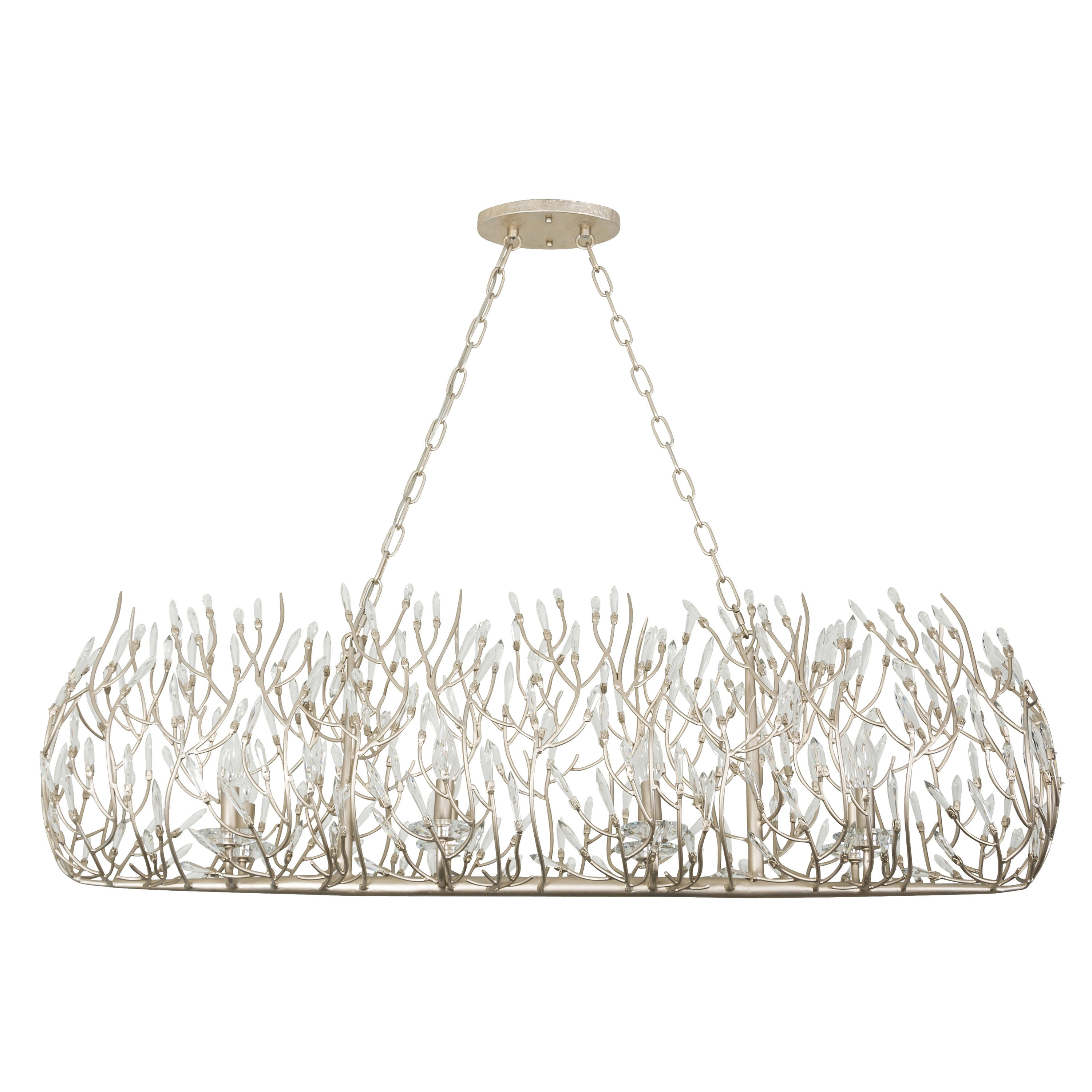 Gold Dust Crystal Linear Pendant Light with Recycled Steel