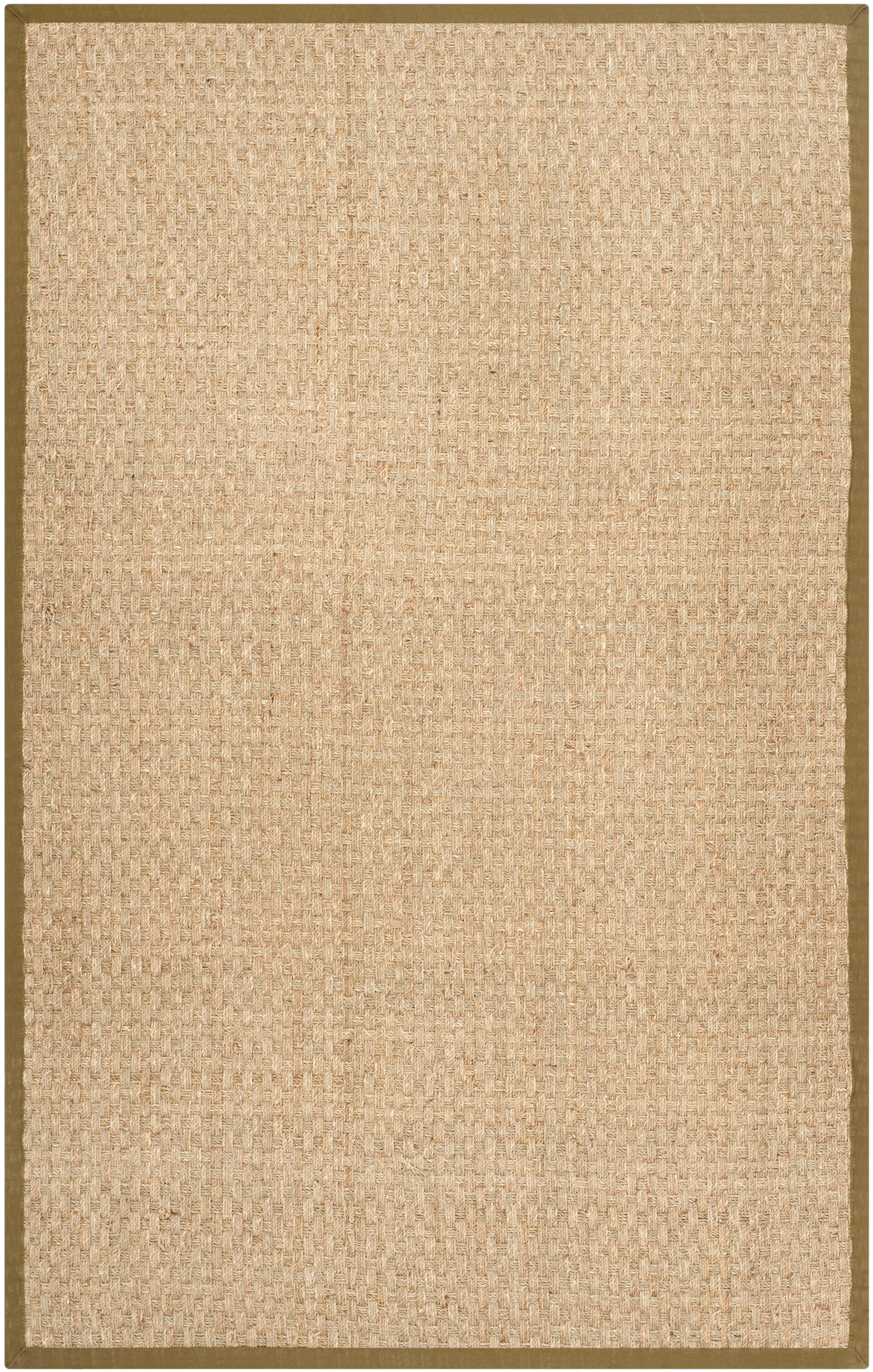 SAFAVIEH Natural Fiber Arbor Border Area Rug, Natural/Olive, 6' x 9'