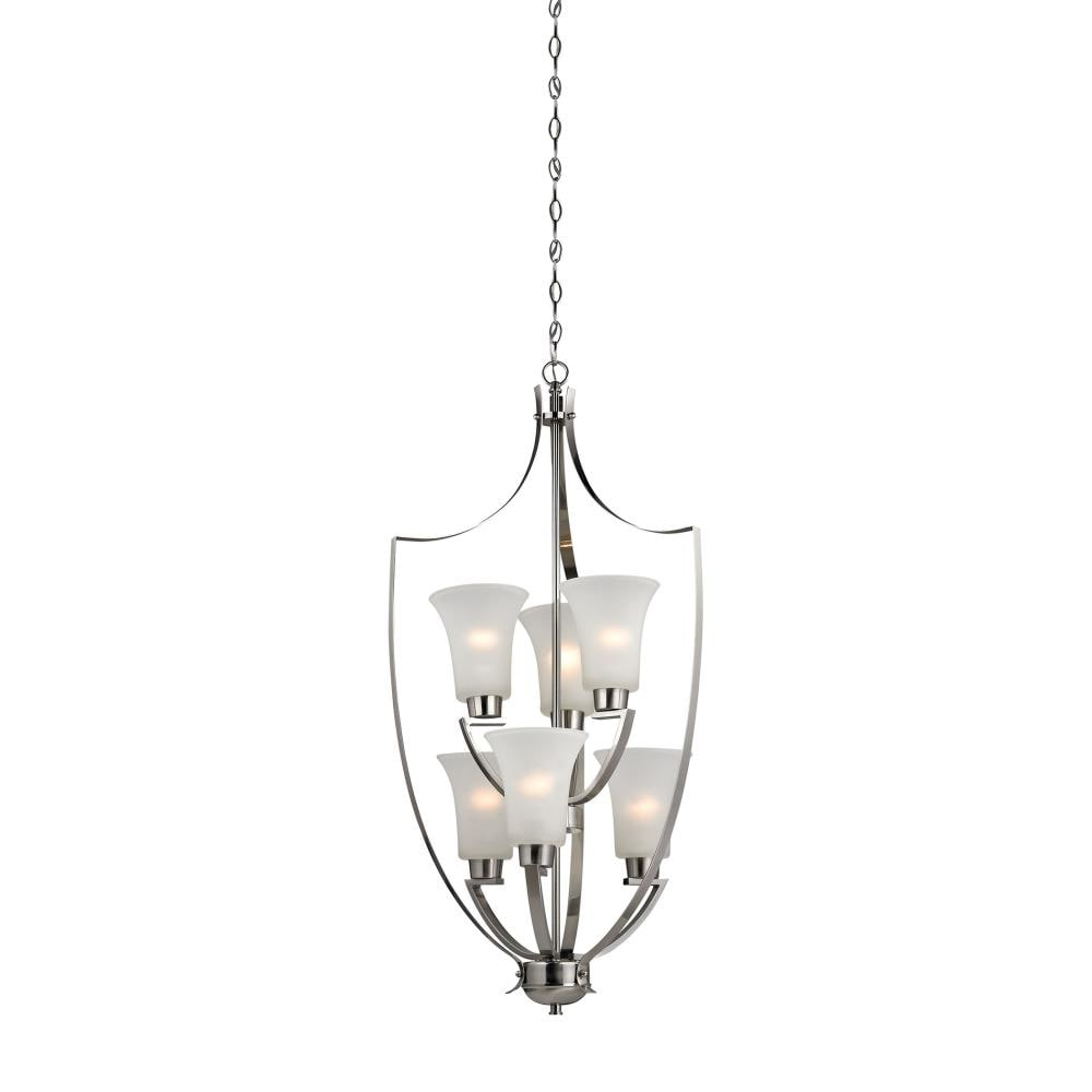Elk Home 21-Inch Wide Foyer Chandelier, Traditional, Brushed Nickel