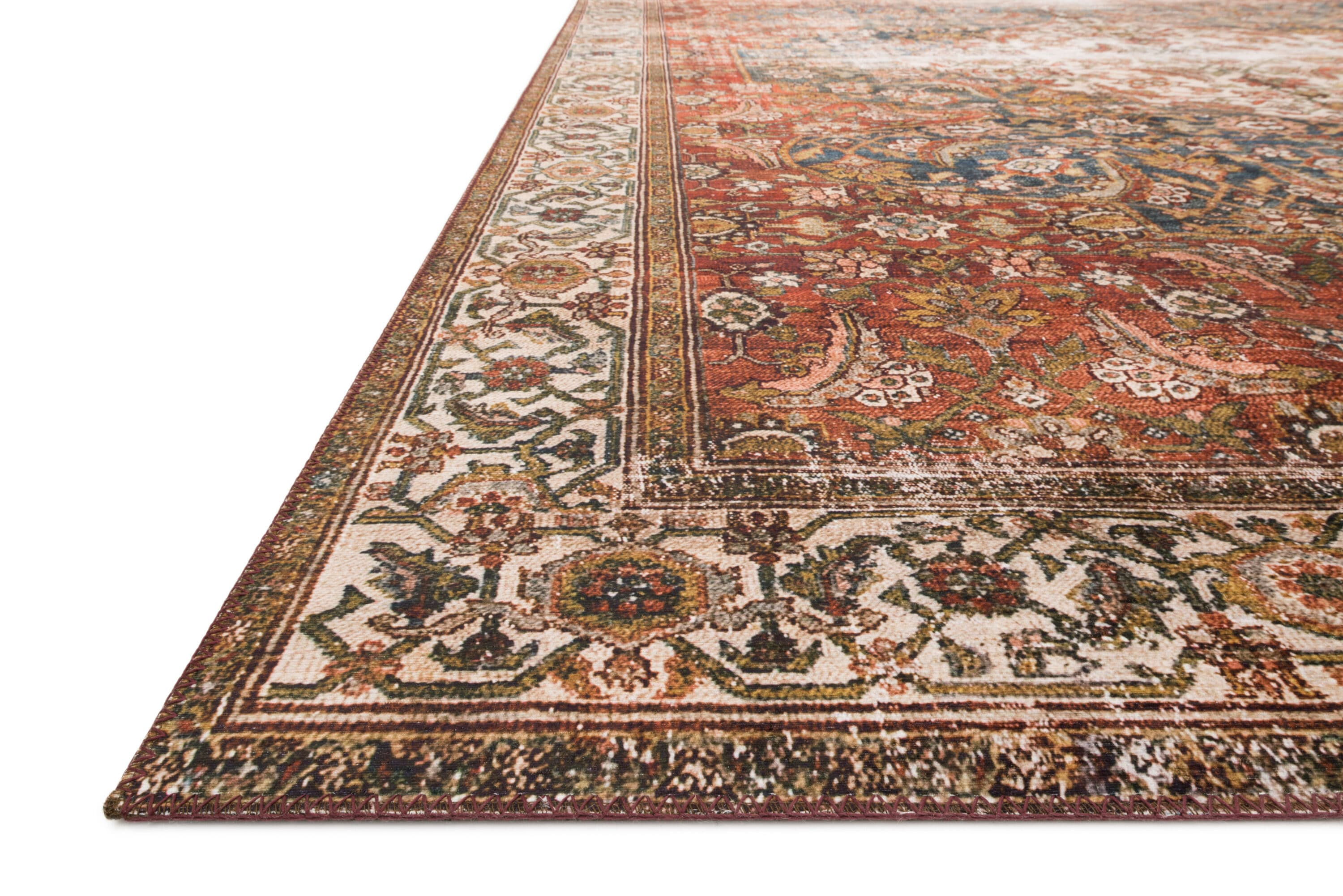 Layla Ocean Multicolor Synthetic Rectangular Accent Rug