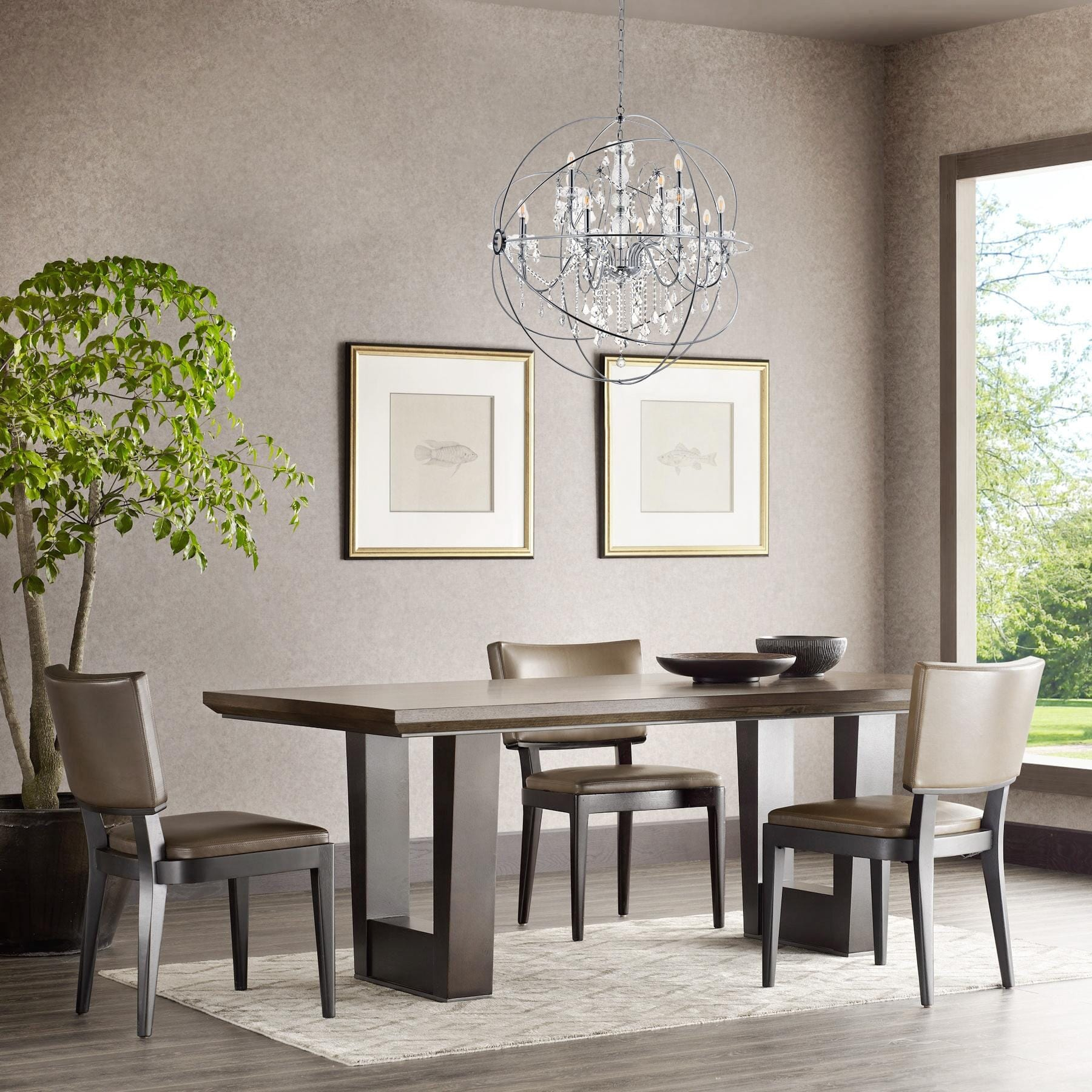 Elegant Decor Home Furnishing 12 -Light Chrome Transitional Globe Large Hanging Pendant light