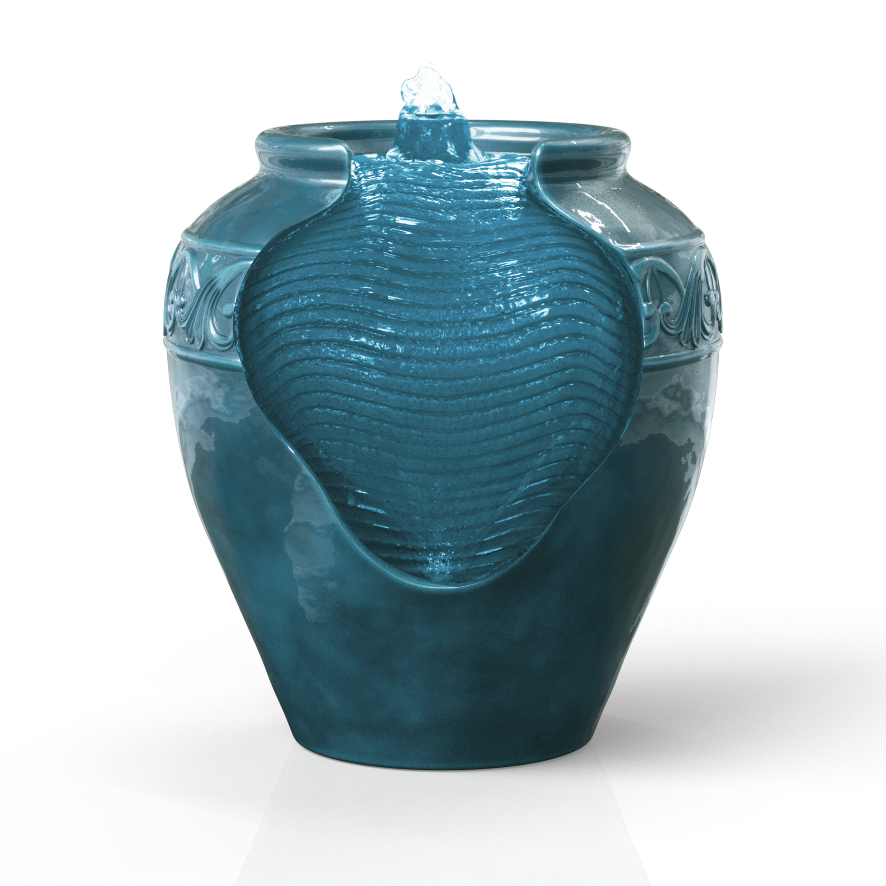 Teamson Home 16.93" Outdoor Glazed Pot Water Fountain