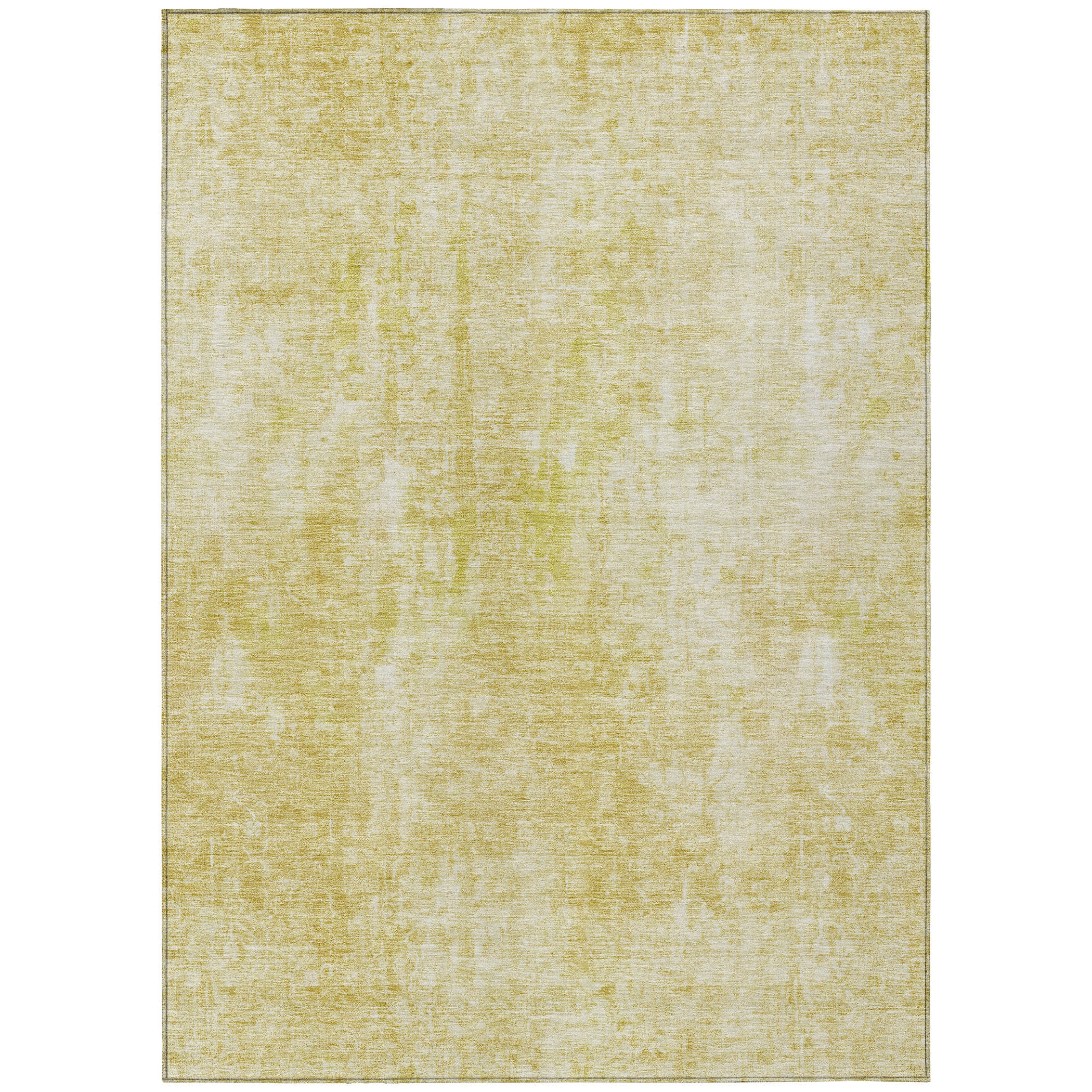 Gold Abstract Washable Synthetic 3' x 5' Area Rug