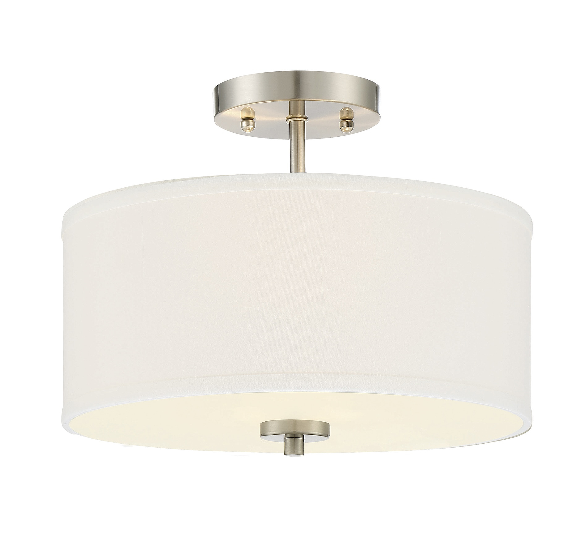 Trade Winds 2-light Drum Semi-flush In Brushed Nickel