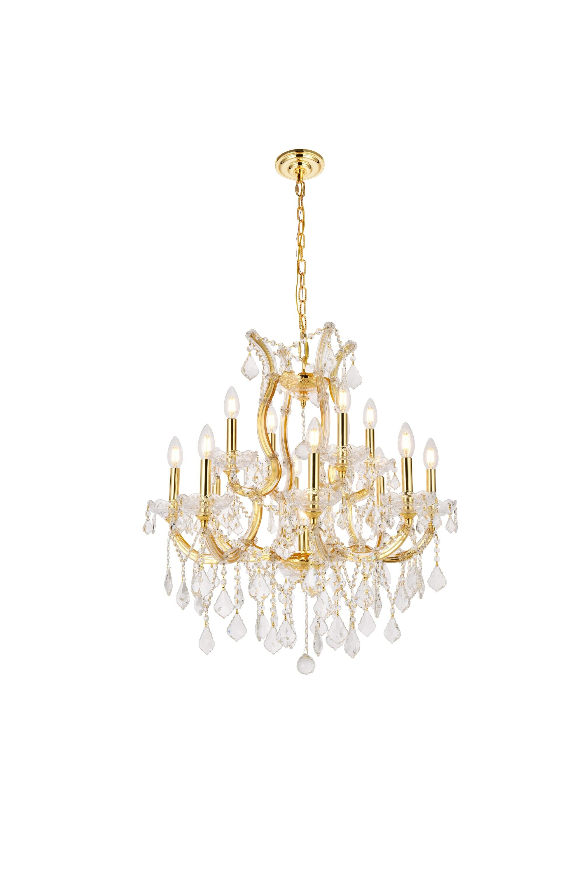 2800 Maria Theresa Collection Chandelier D:27in H:26in Lt:13 Gold Finish (Royal Cut Crystals)
