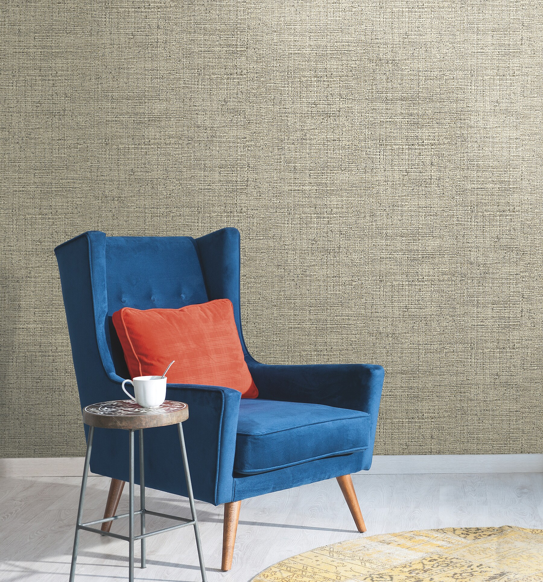Greige Matte Grasscloth Pre-Pasted Paper Wallpaper Roll
