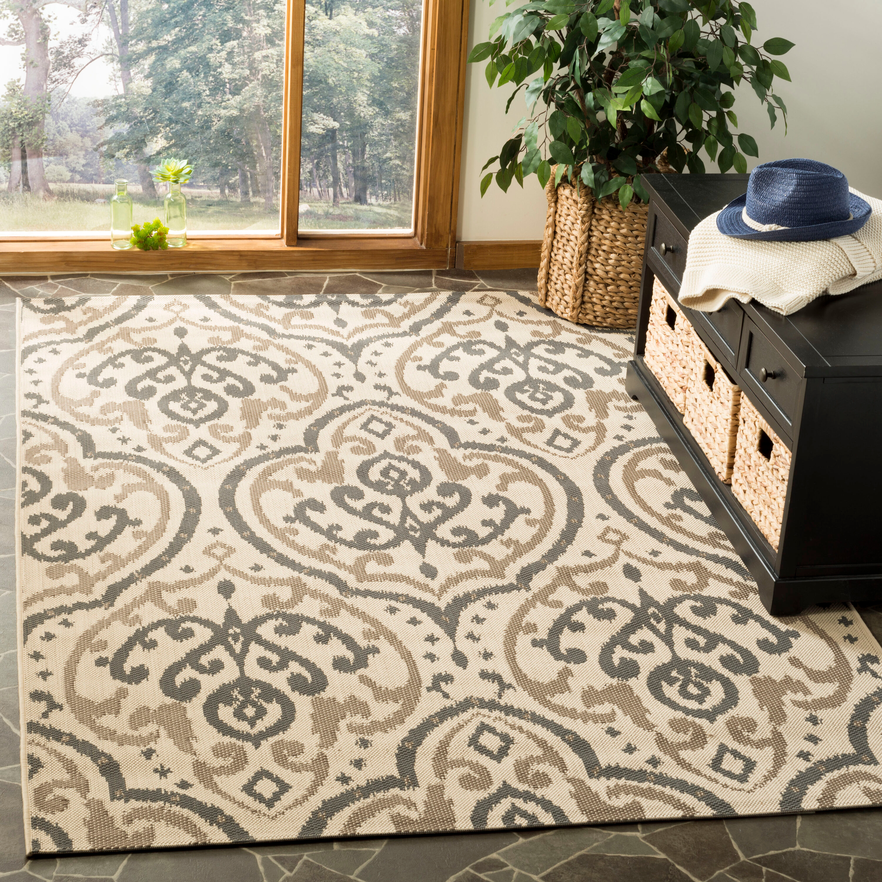 Safavieh Martha Stewart Mervyn Damask Indoor/Outdoor Area Rug