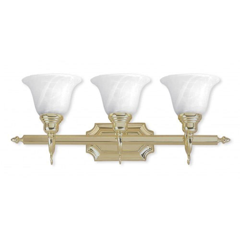 Livex Lighting French Regency 3 - Light Vanity in  Polished Brass