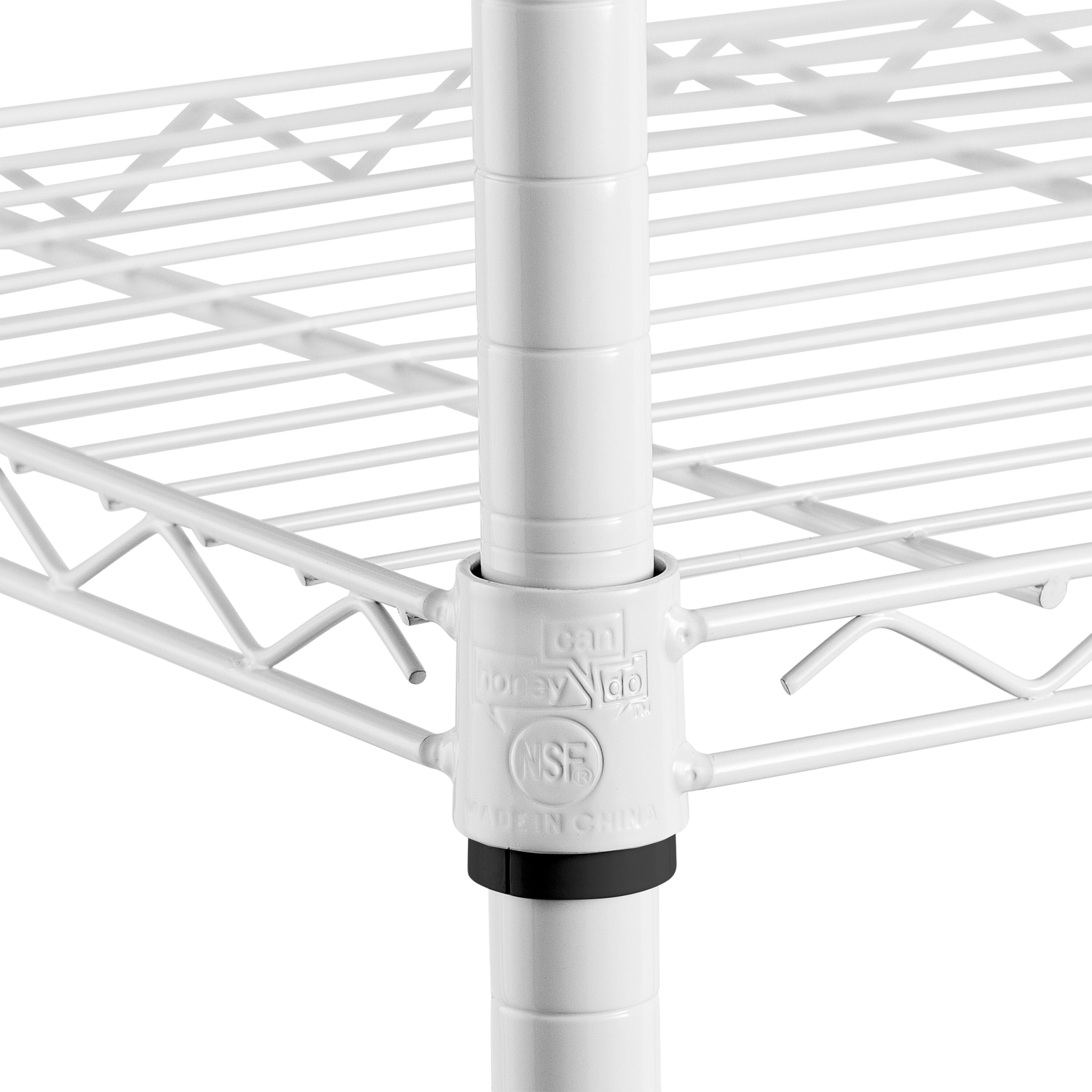 Honey-Can-Do 5-Shelf Steel Heavy-Duty Adjustable Storage Shelves, White, Holds up to 800 lb per Shelf