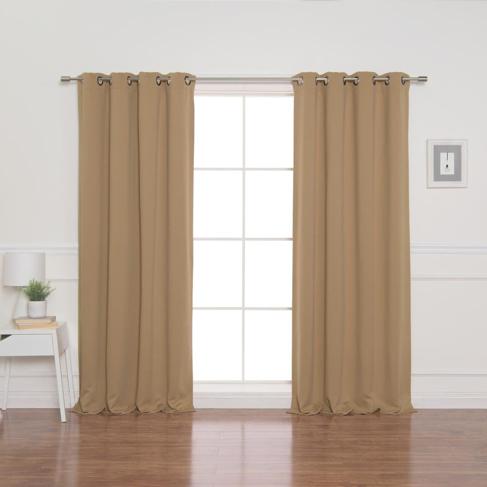 Quality Home Basic Thermal Blackout Curtains - Antique Bronze Grommet Top - Wheat (Set of 2 Panels)