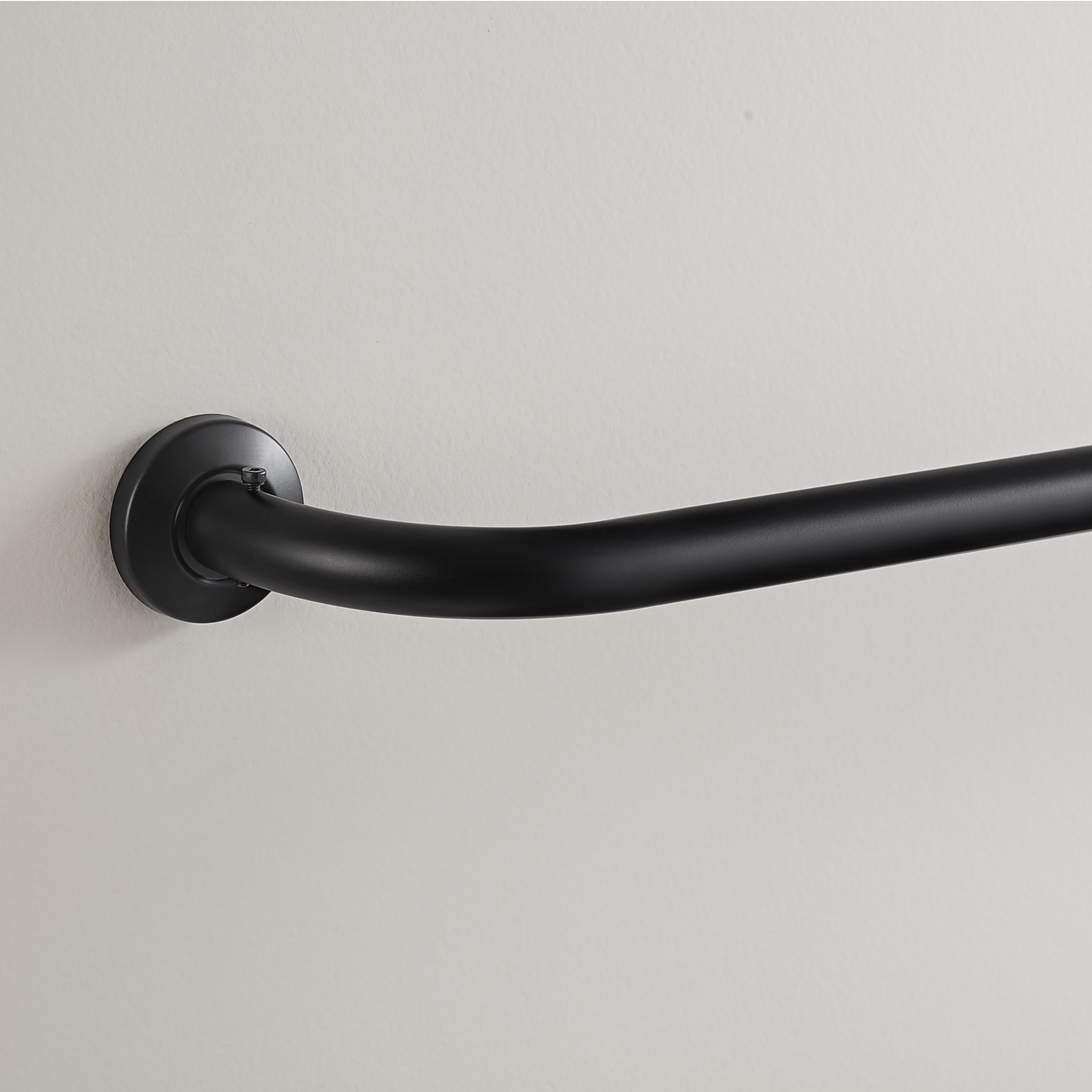 Eclipse Barnes 1" Blackout Wrap Curtain Rod, 28-48", Matte Black