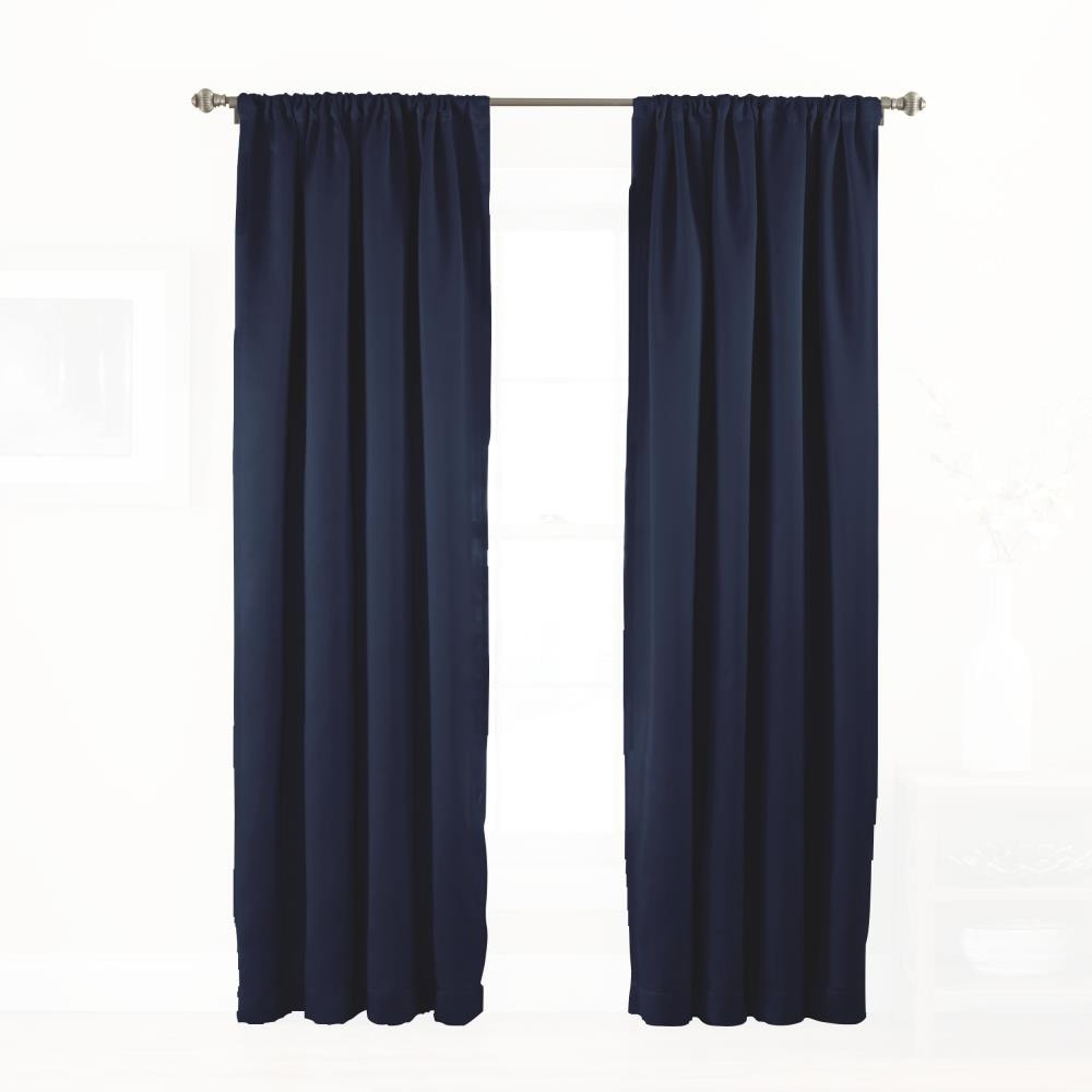 Eclipse Solid Thermapanel Room Darkening Rod Pocket 54 x 84 Panel in Navy