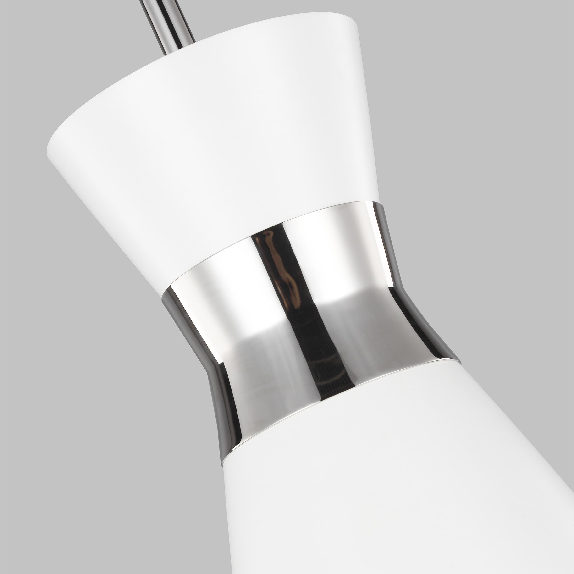 Generation Lighting ED Ellen DeGeneres Heath Polished Nickel Mid-century Cone Hanging Pendant Light