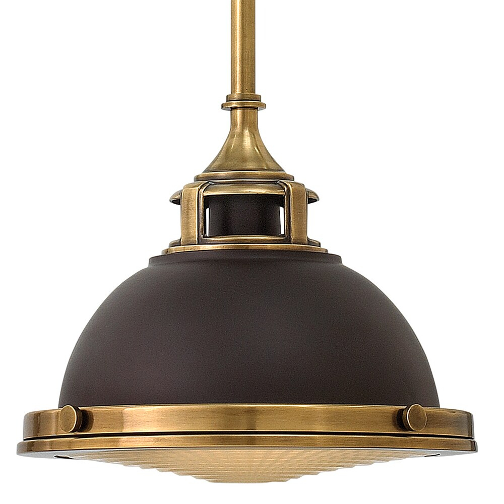 Buckeye Bronze and Brass Medium Glass Pendant Light