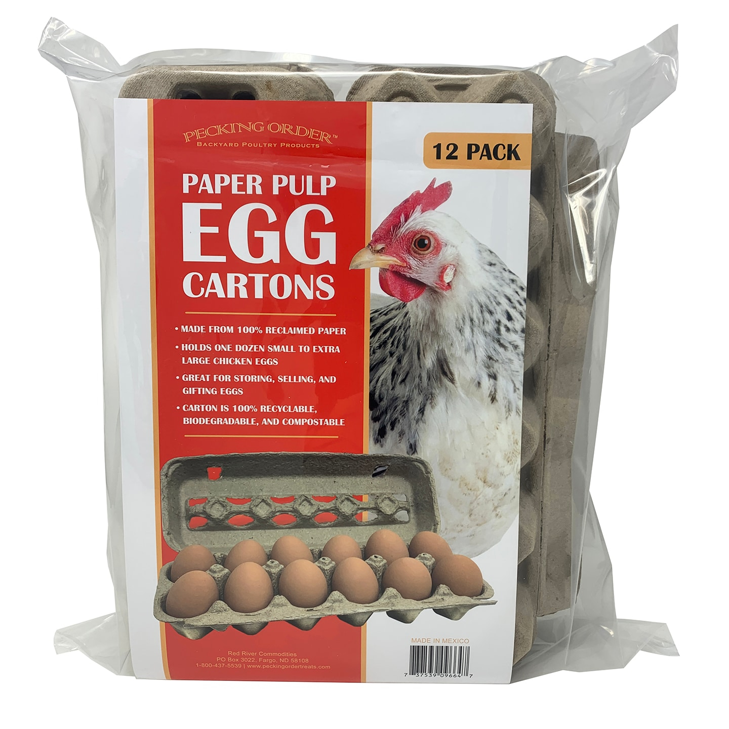 Pecking Order Cardboard Egg Carton 12-pack Dozen Cardboard Egg carton