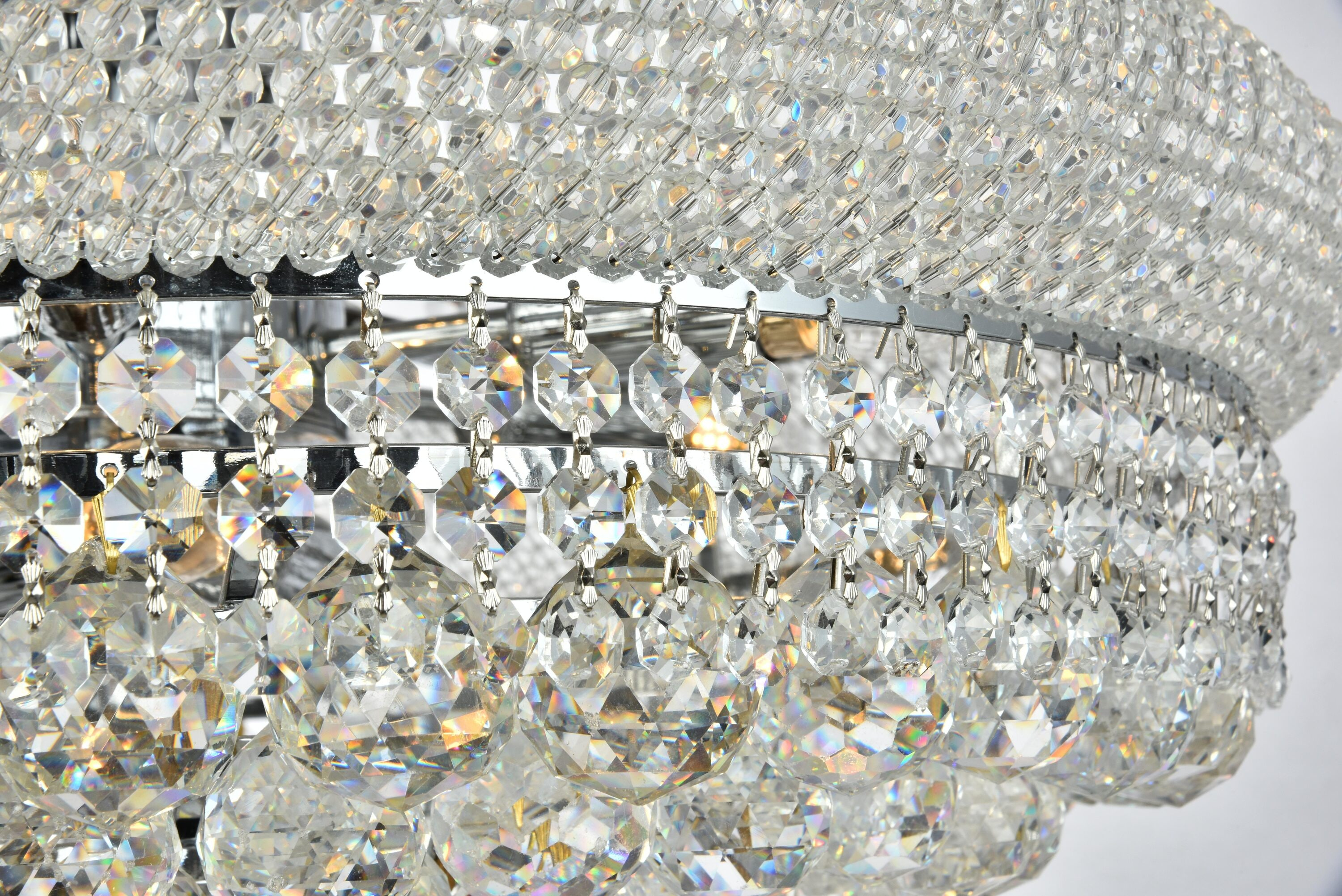 Elegant Lighting Primo 20" Wide Chrome Crystal Chandelier