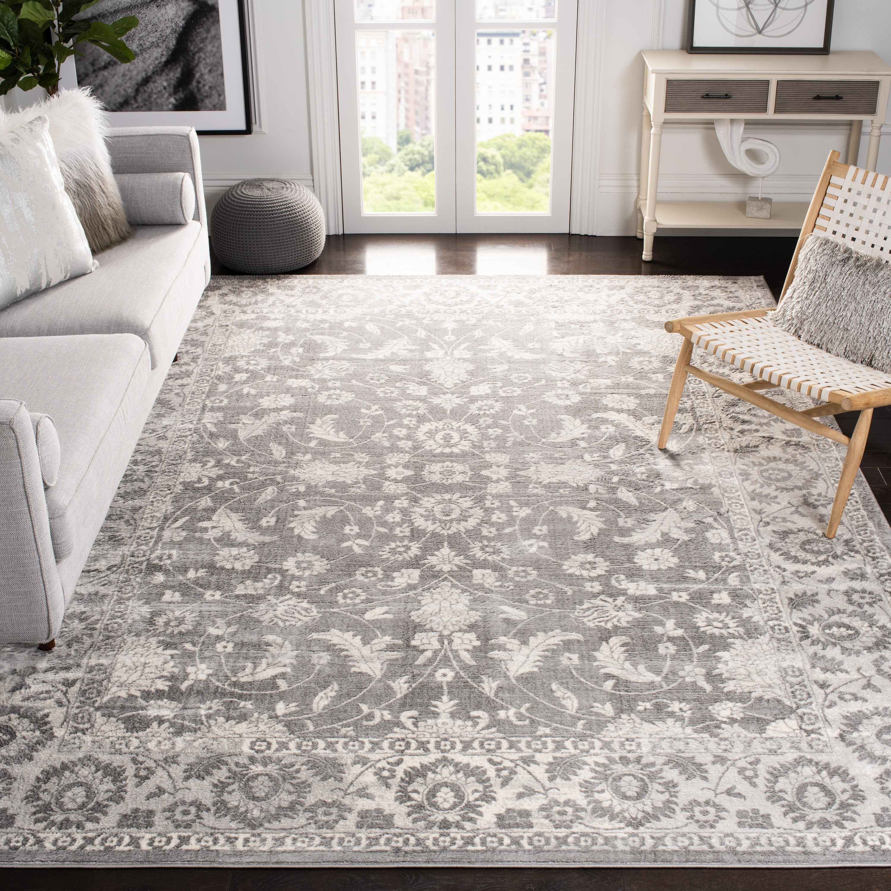 SAFAVIEH Brentwood Shannen Traditional Area Rug, 12' x 18', Cream/Grey