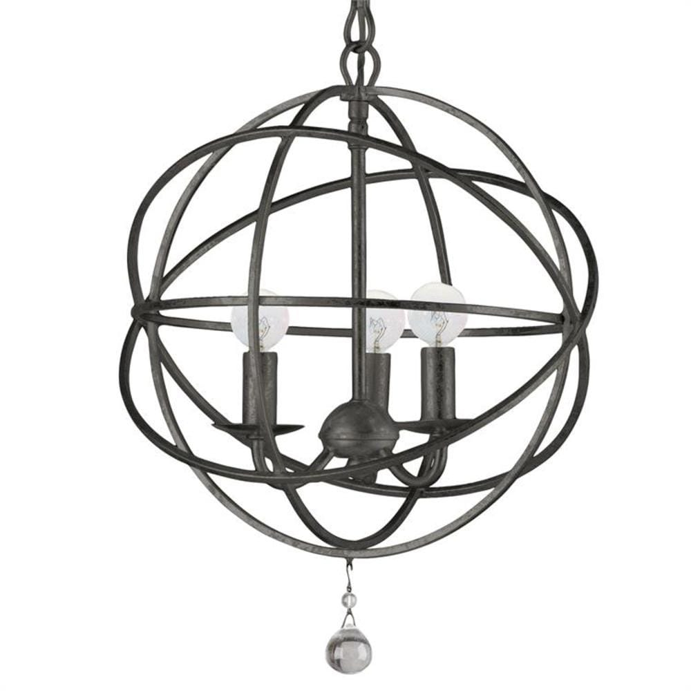 Crystorama Lighting - Three Light Mini Chandelier - Mini Chandelier - Solaris -