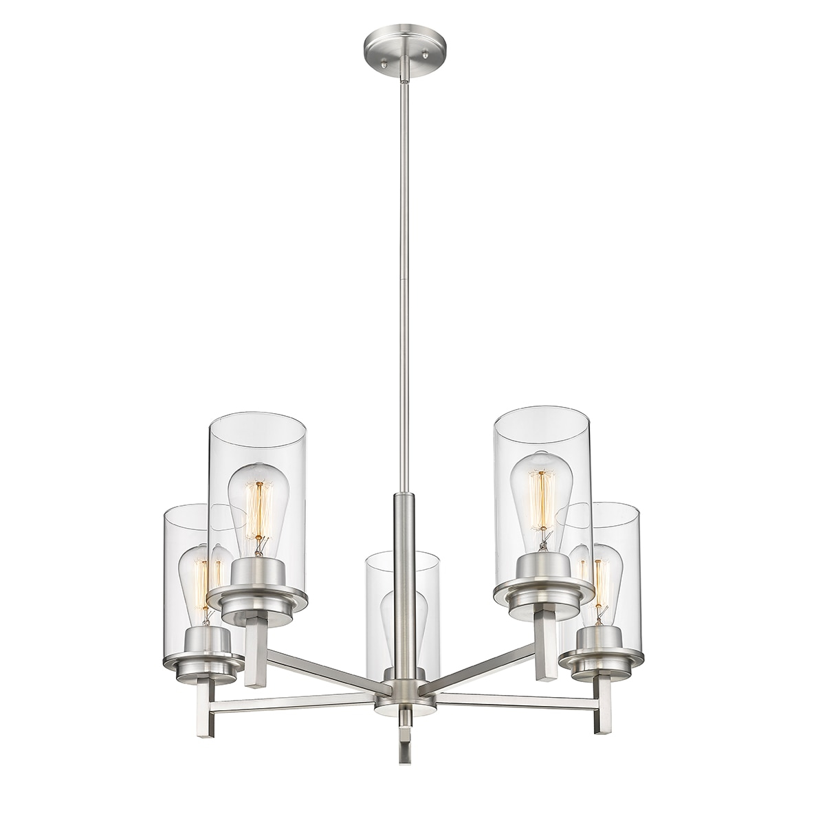 Millennium Lighting  Janna Chandelier Brushed Nickel 5 5 Light Brushed Adjustable Nickel 13 to 24 Inches