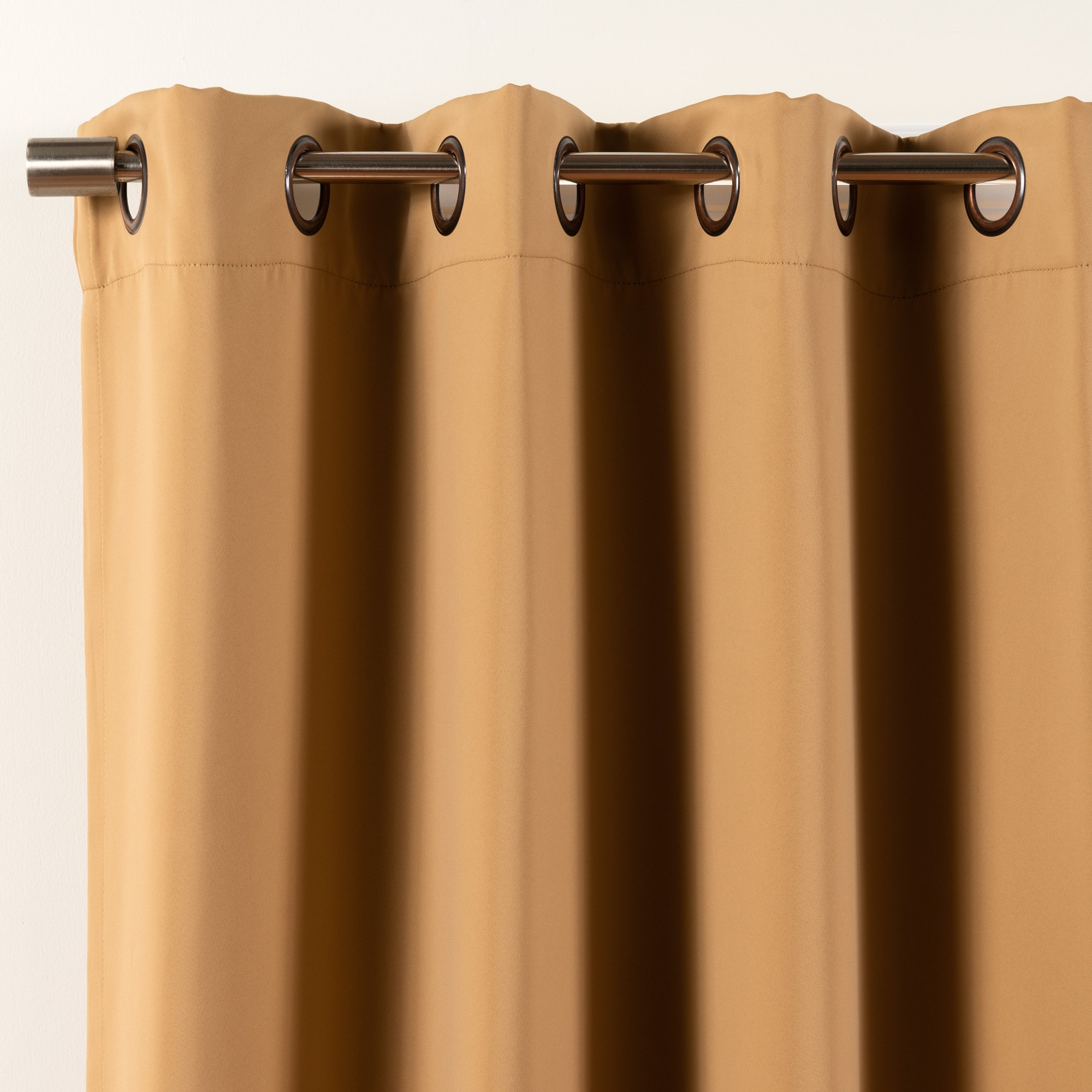 Quality Home Basic Thermal Blackout Curtains - Antique Bronze Grommet Top - Wheat (Set of 2 Panels)