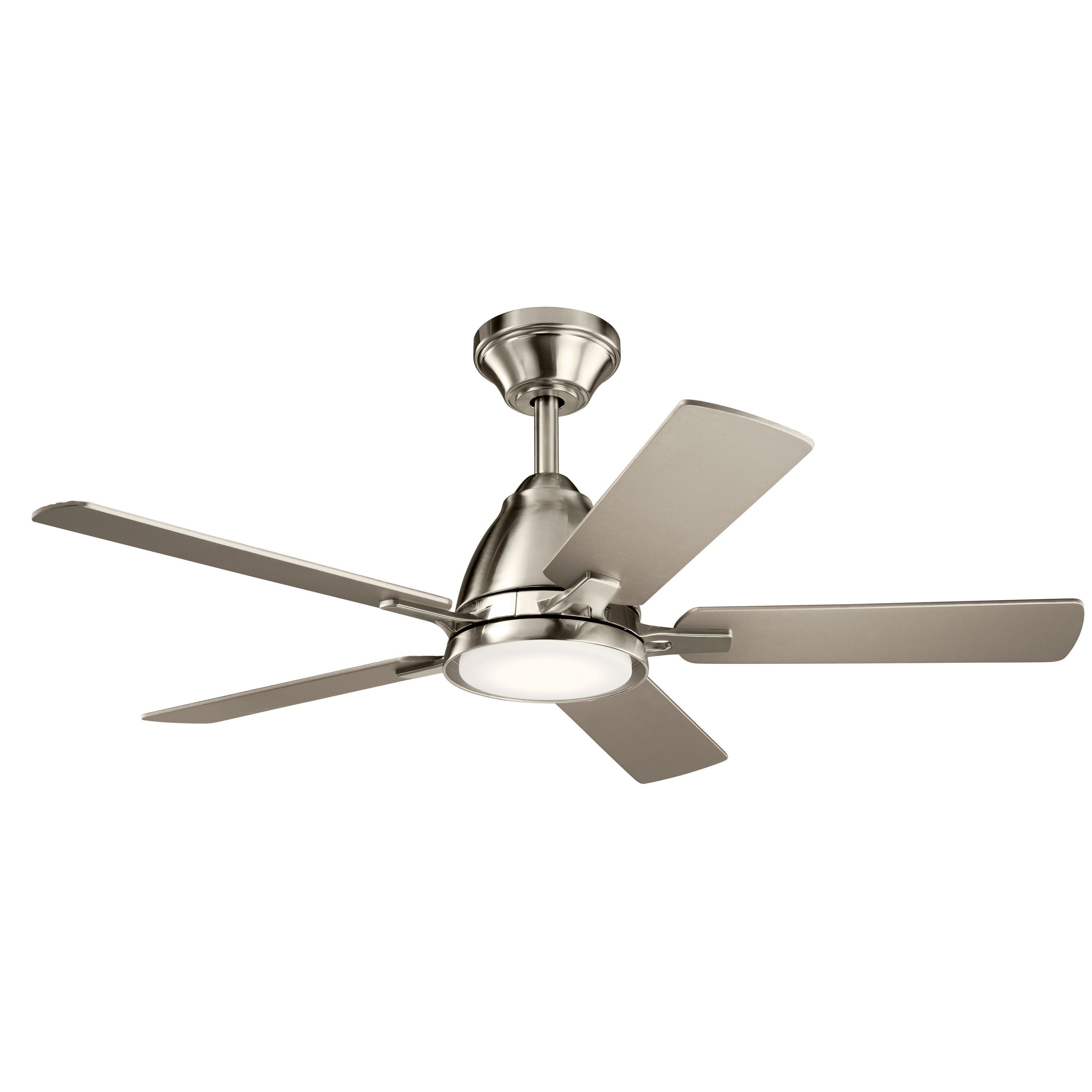 Brushed Stainless Steel 44" Ceiling Fan with LED Light and Remote
