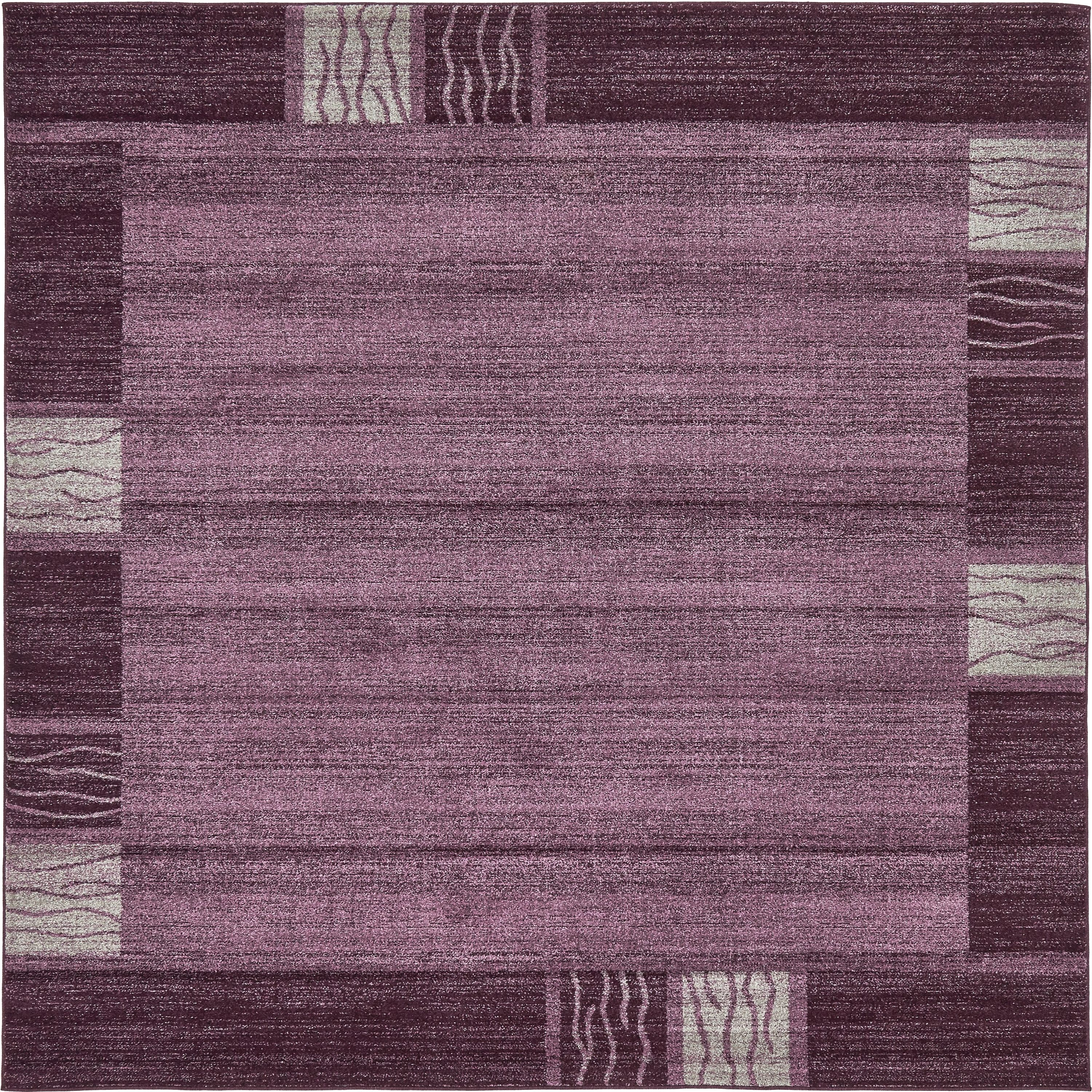 Unique Loom Del Mar Collection Area Rug - Sarah (7' 10" Square, Violet/ Purple)