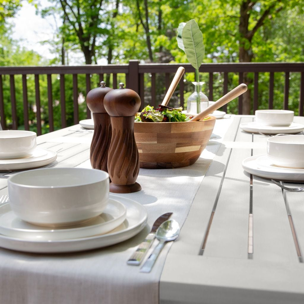Highwood 7-pc Lehigh Dining Set - 42" x 84" Rectangle Table, Dining Height, Outdoor, Eco-friendly, Synthetic Wood