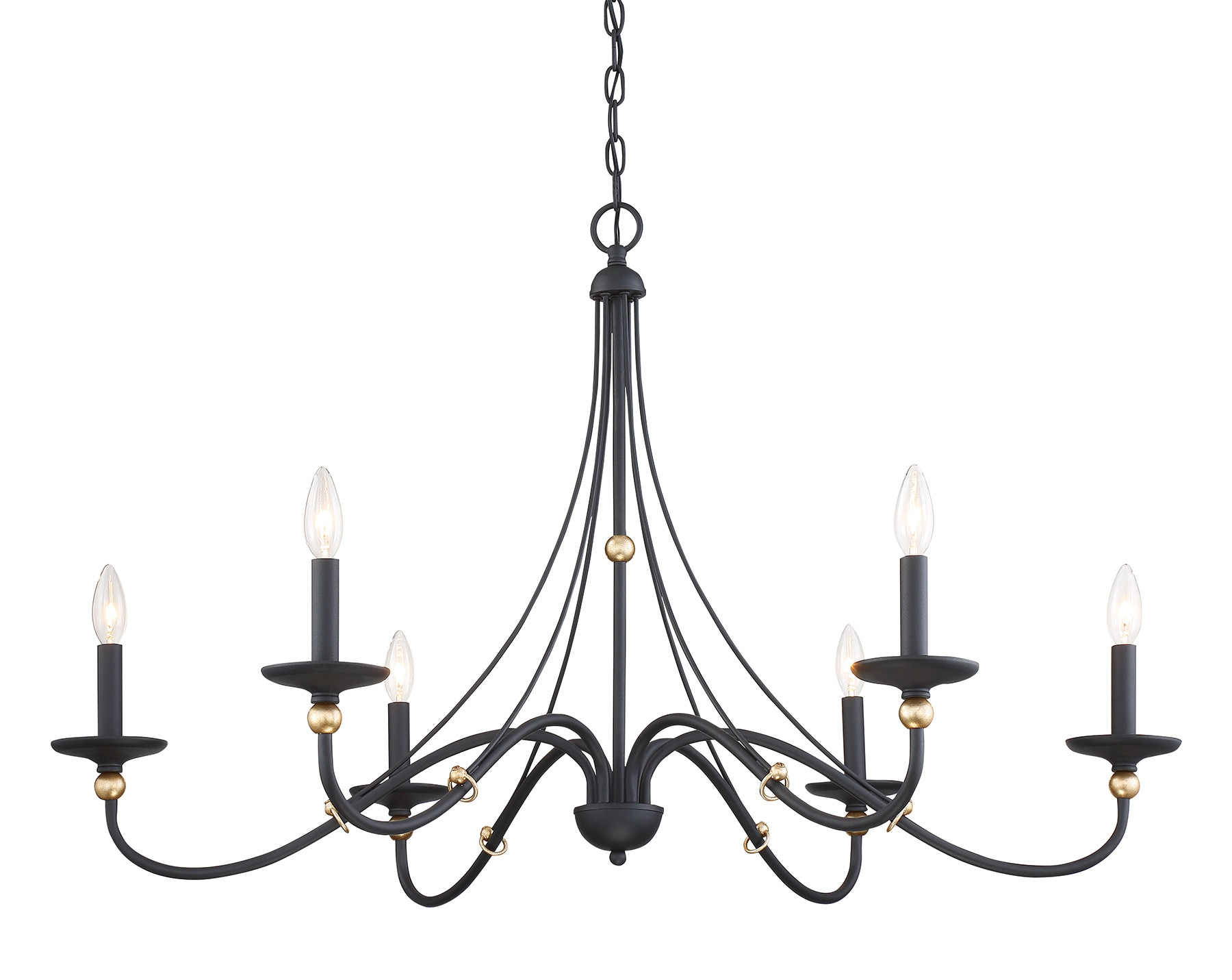 Minka Lavery - Westchester County - Chandelier 6 Light Sand Coal/Skyline Gold