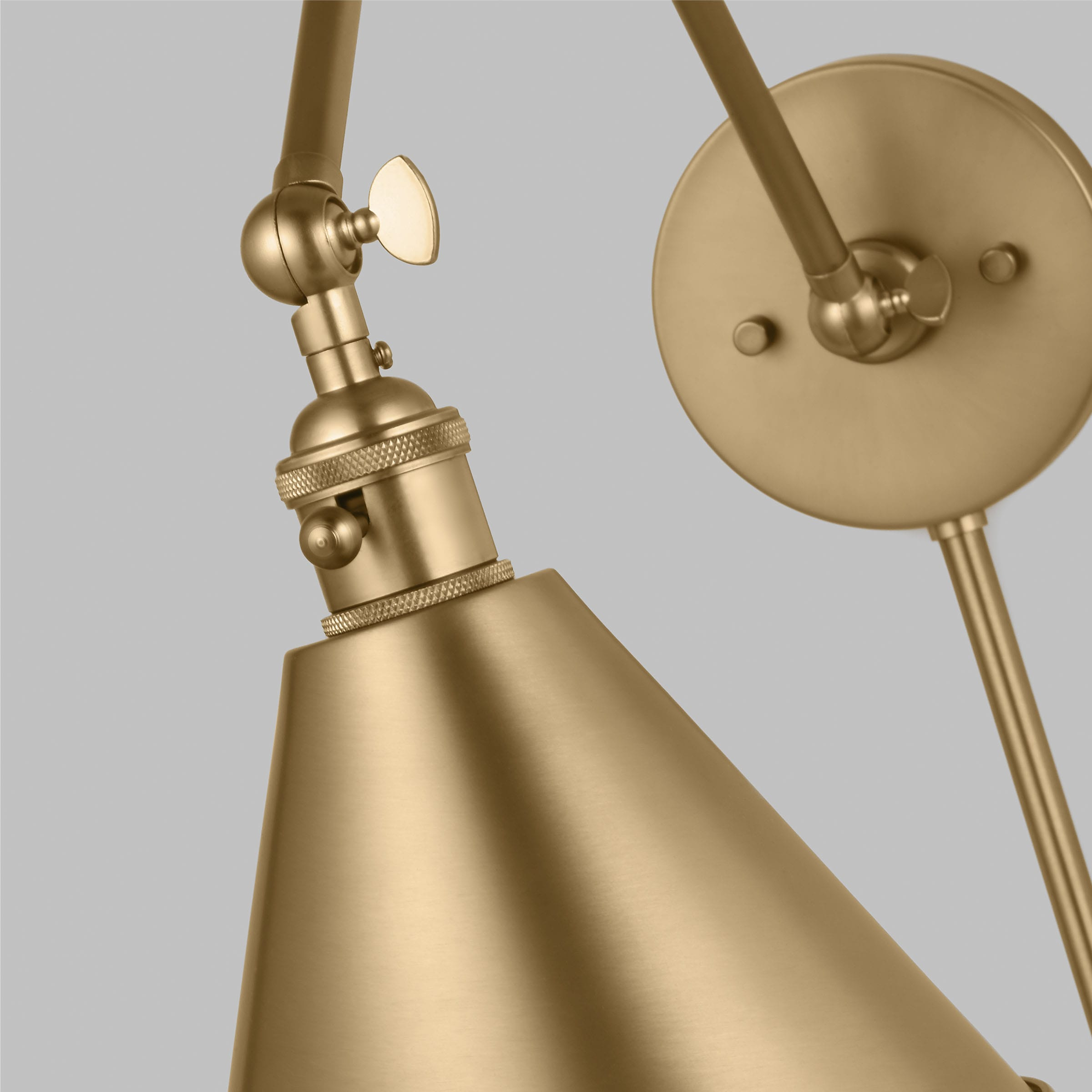 Salem 1-Light Satin Brass Wall Sconce with Satin Brass Metal Shade