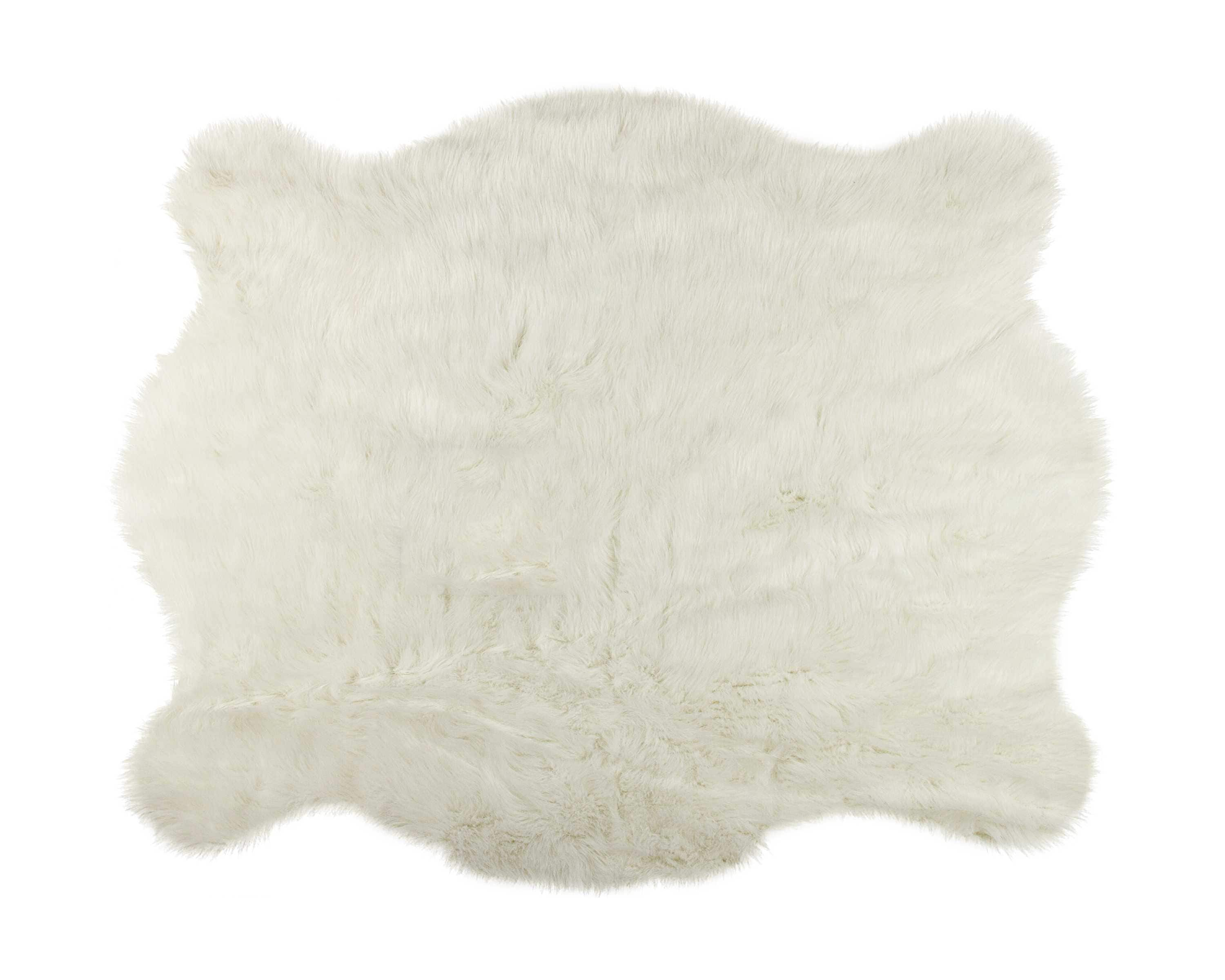 4.25" x 5" Polar Bear Faux Hide Area Rug