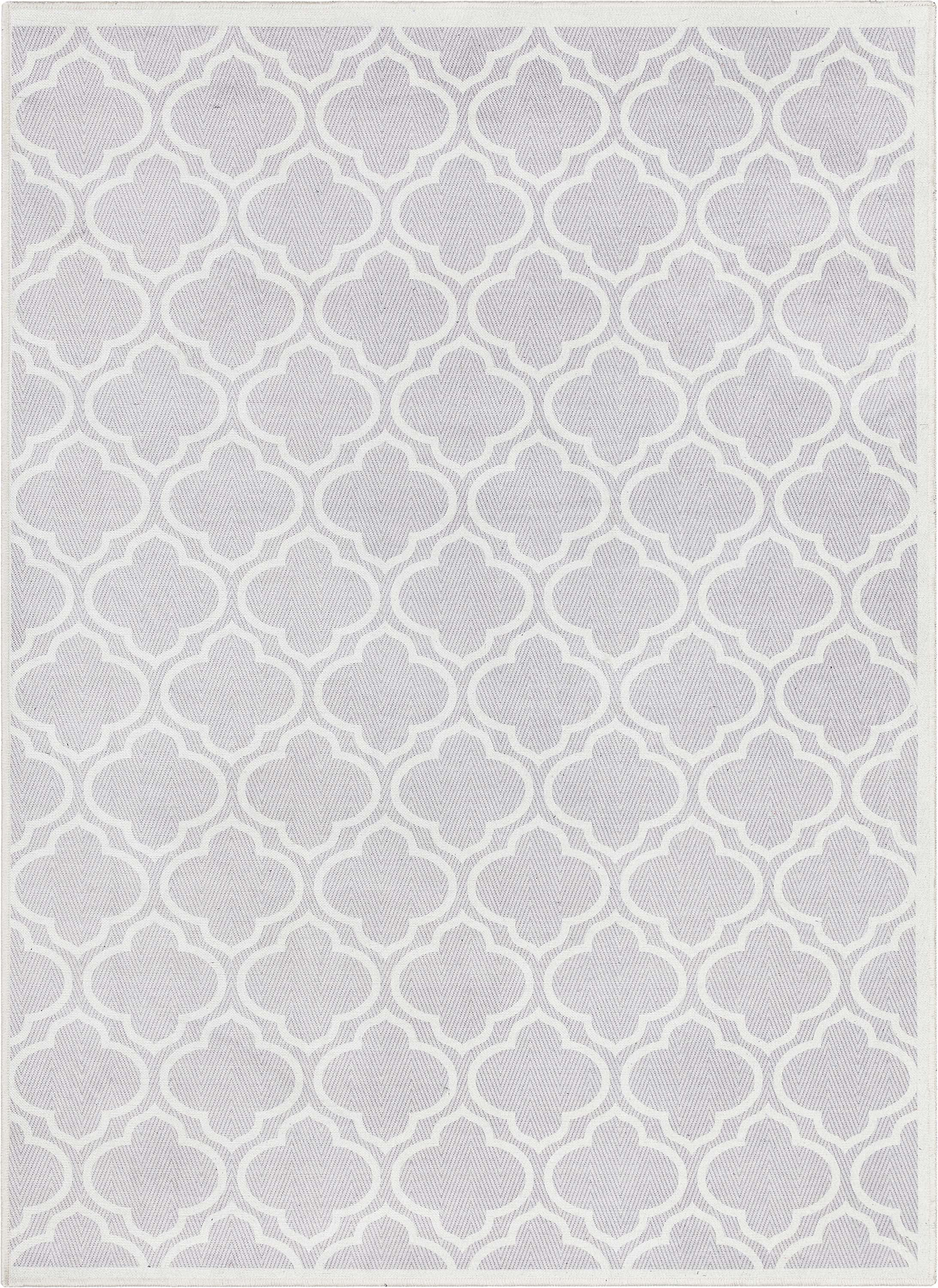 Well Woven Apollo Lattice Modern Moroccan Grey 3'11" x 5'3" Machine Washable Area Rug