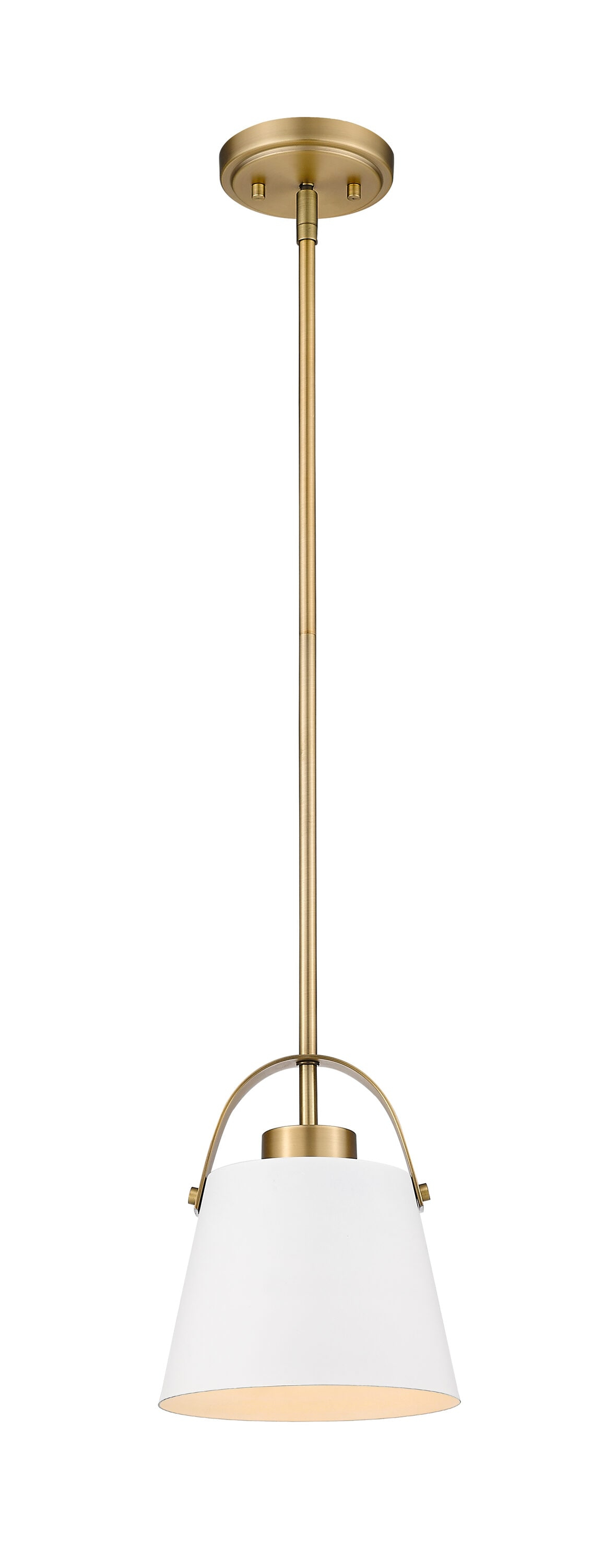 Z-Lite Z-Studio 1 - Light Pendant in  Matte White/Heritage Brass