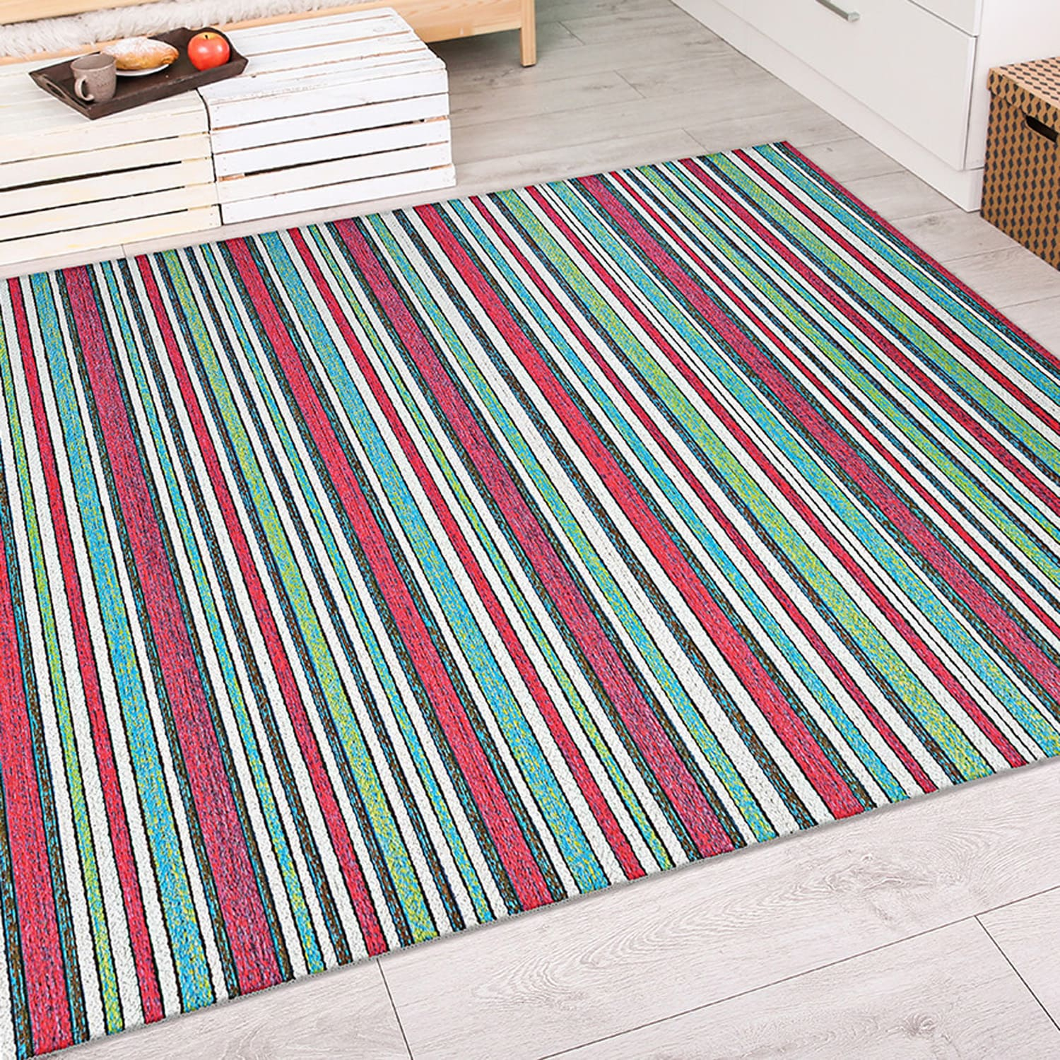 Couristan Cape Brockton Indoor / Outdoor Area Rug, Purple-Multicolor, 3'11" x 5'6"