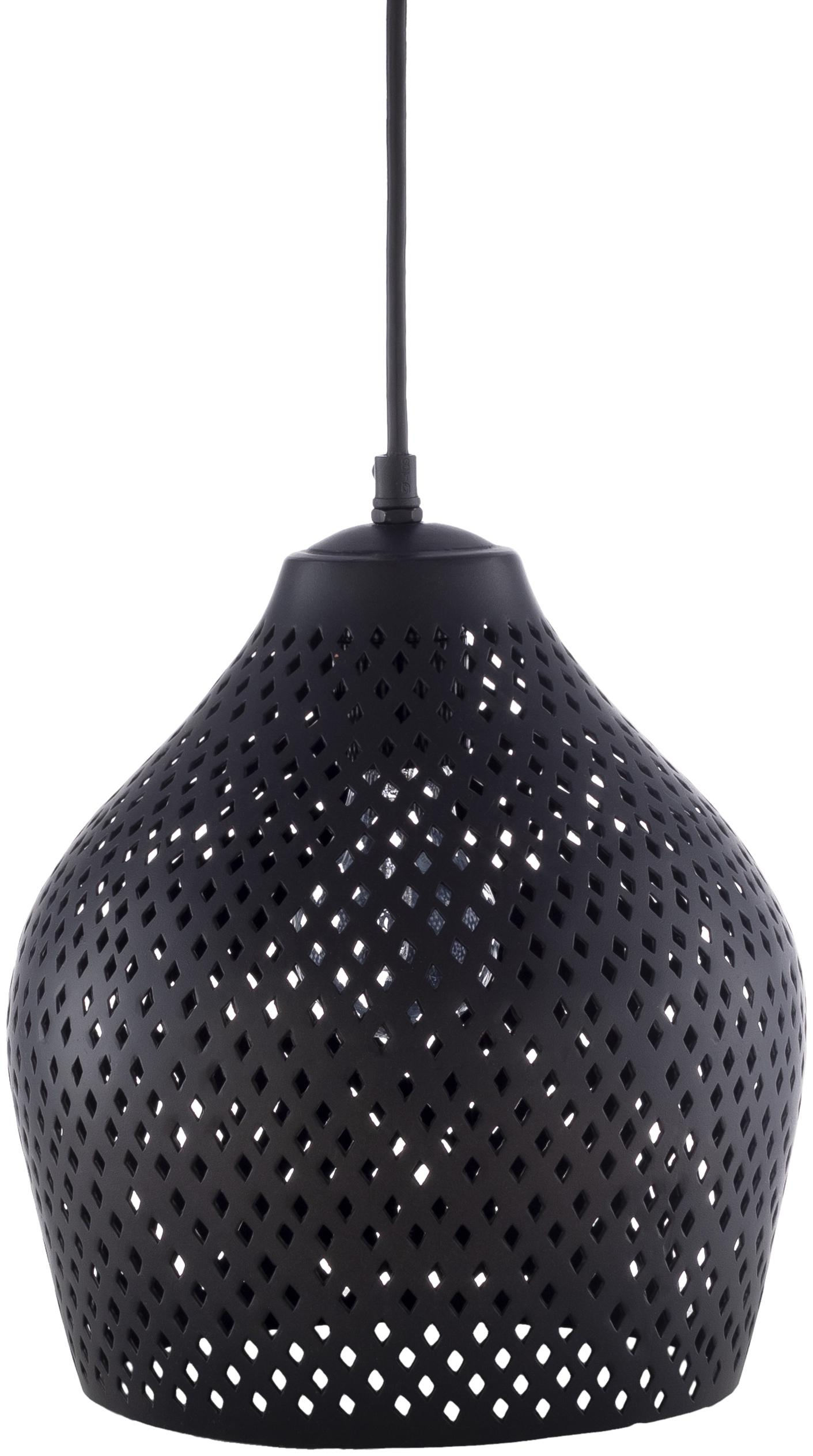 Adelaide Modern Black Metal 1-Light Pendant with Black Shade