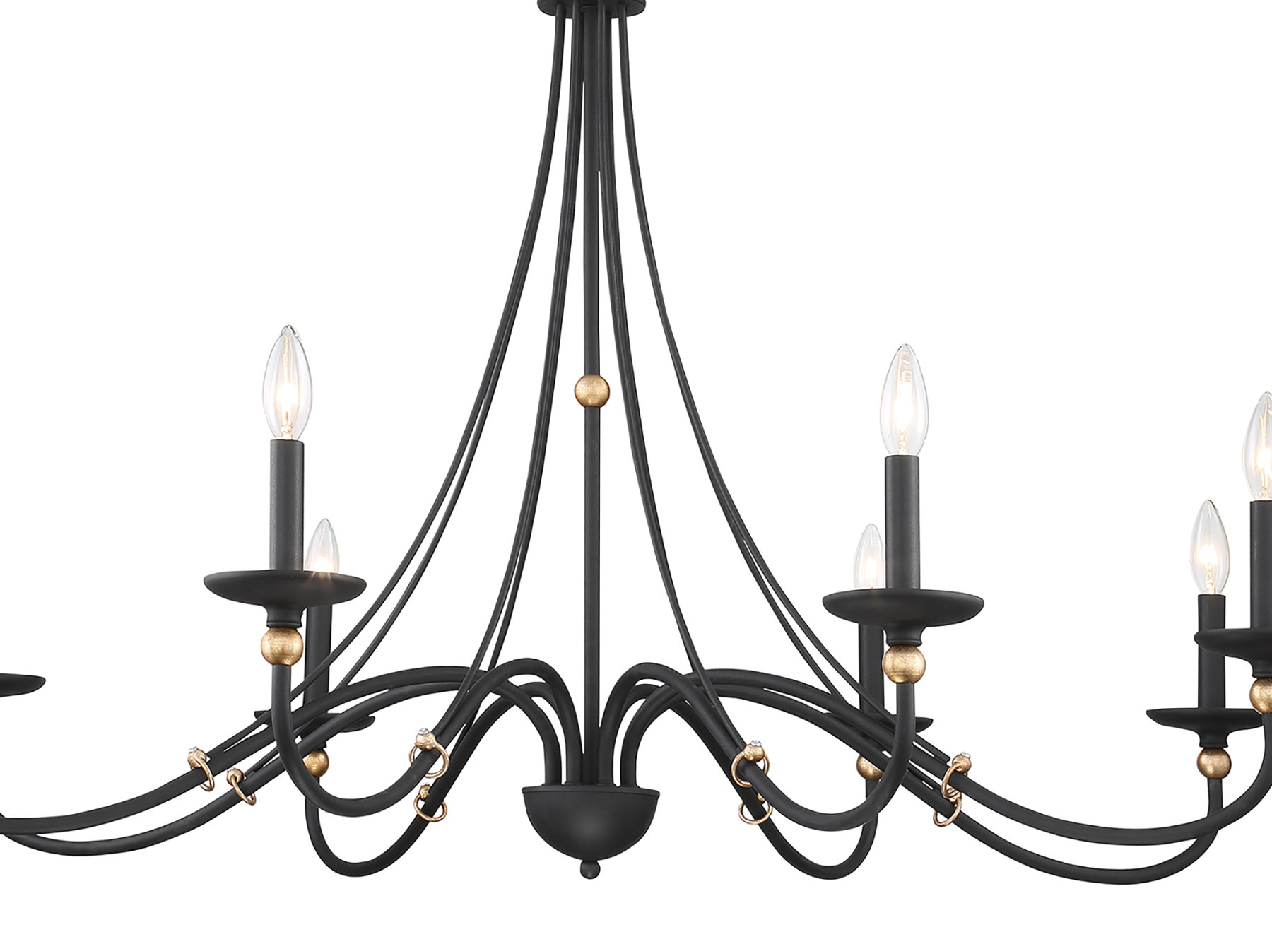 Westchester County Sand Coal and Skyline Gold Leaf 8-Light Chandelier