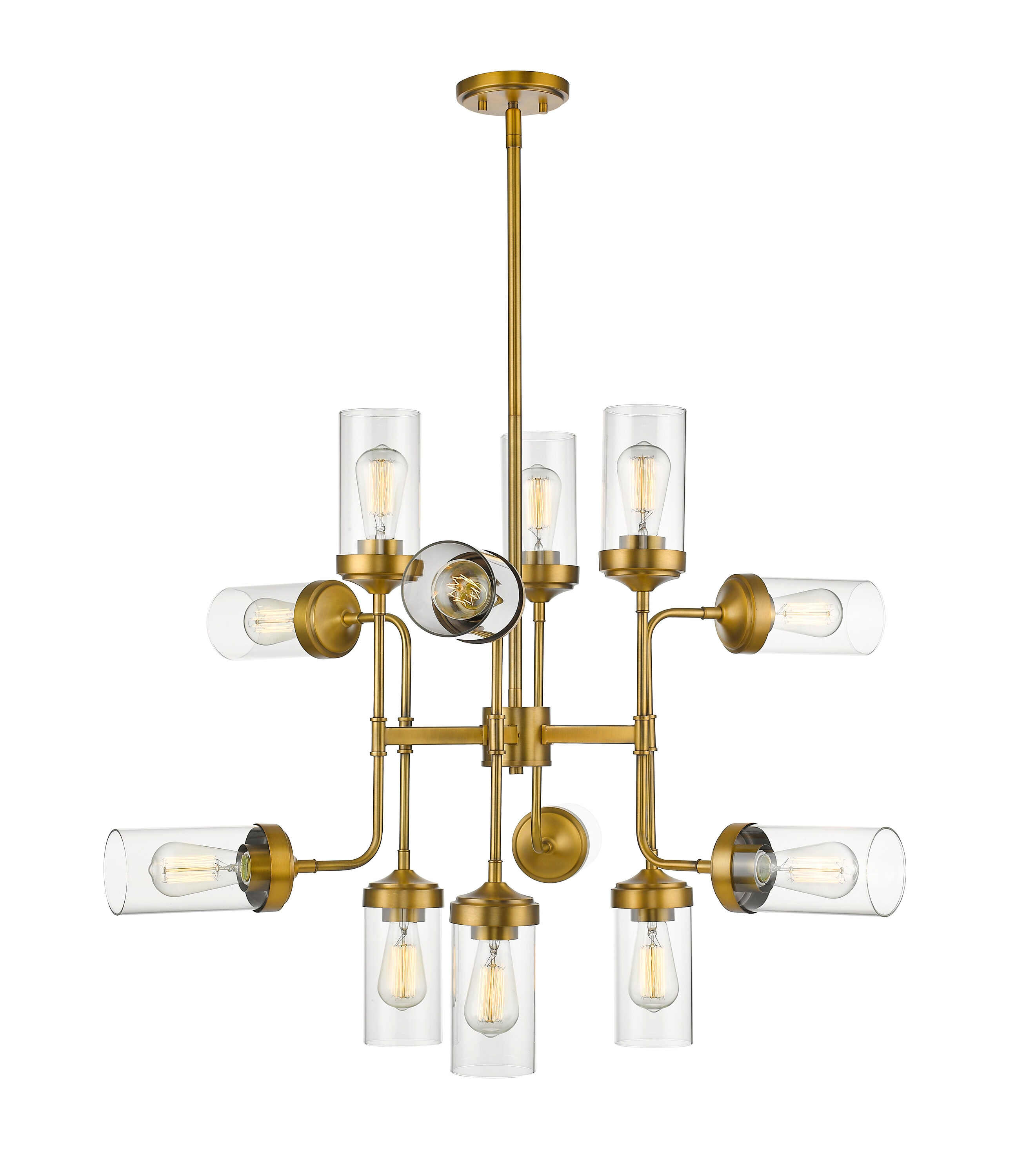 Z Lite 617-12FB 27.75 x 36 in. 12 Light Pendant, Foundry Brass