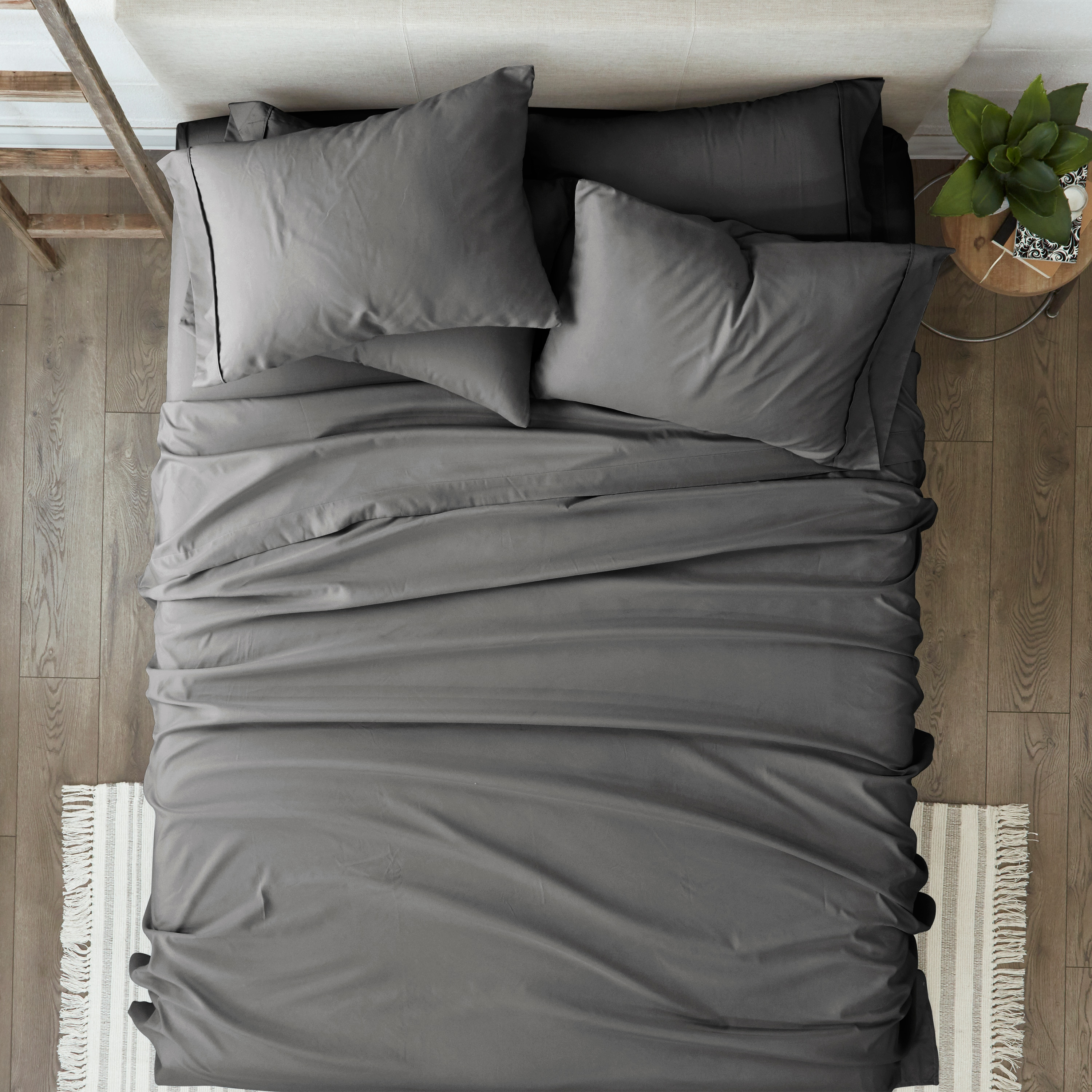 Linen Market Twin Sheet Set 4 Piece - Ultra Comfortable & Breathable Cooling Twin Bed Sheets - Deep Pocket & Wrinkle-Free Sheets Fits 16" Mattress - Extra Soft & Oeko-TEX Certified - Gray