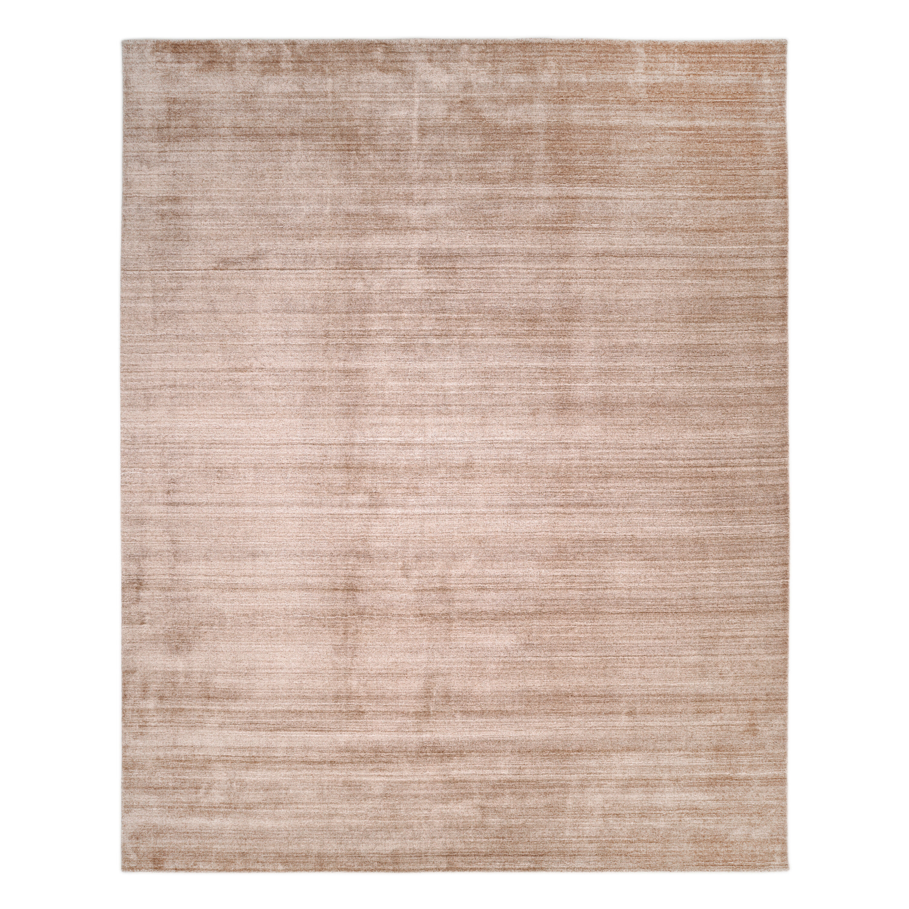 Caramel Stripe Hand-Knotted Wool Blend 8' x 10' Area Rug