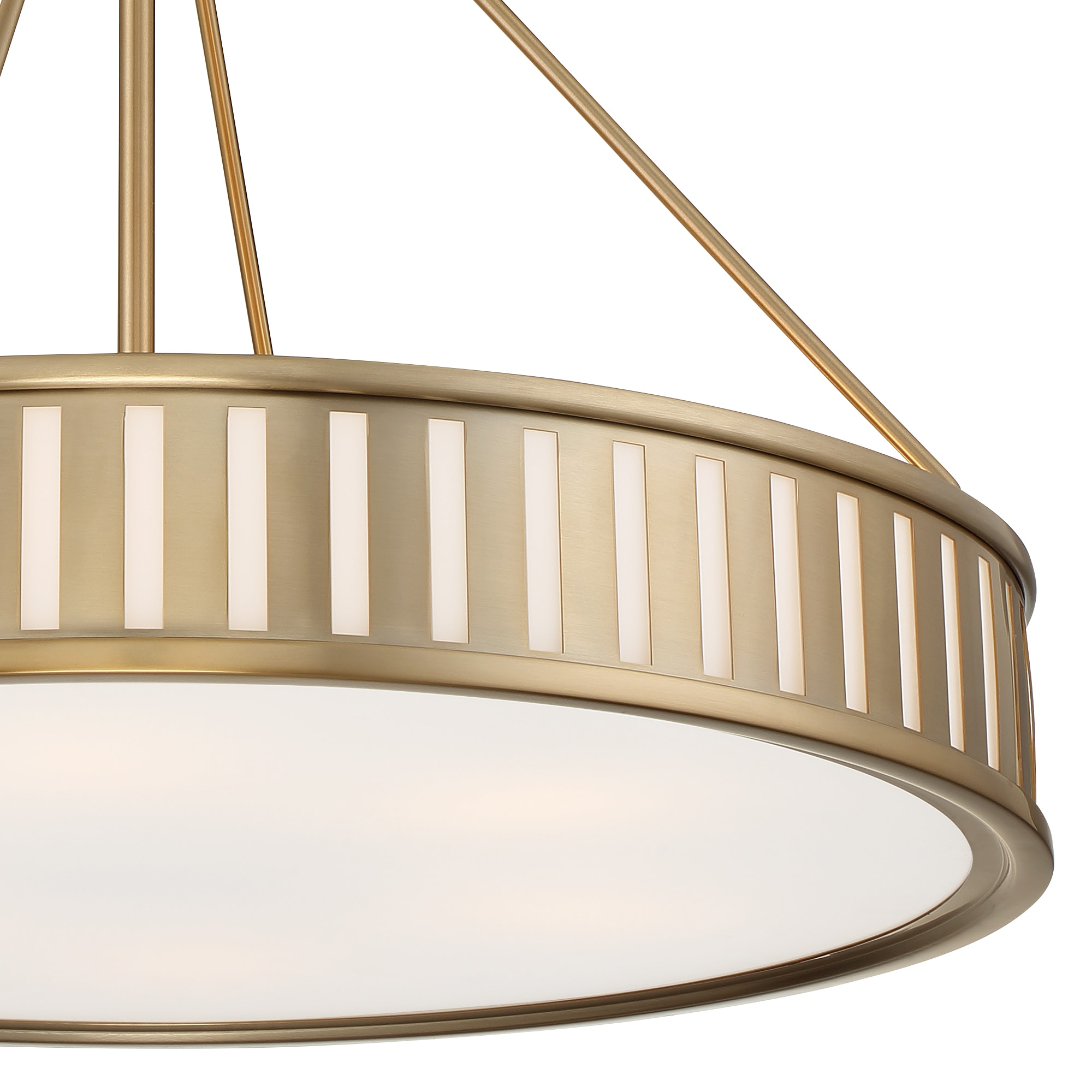 Elegant Kendal 6-Light Vibrant Gold Drum Pendant with White Glass