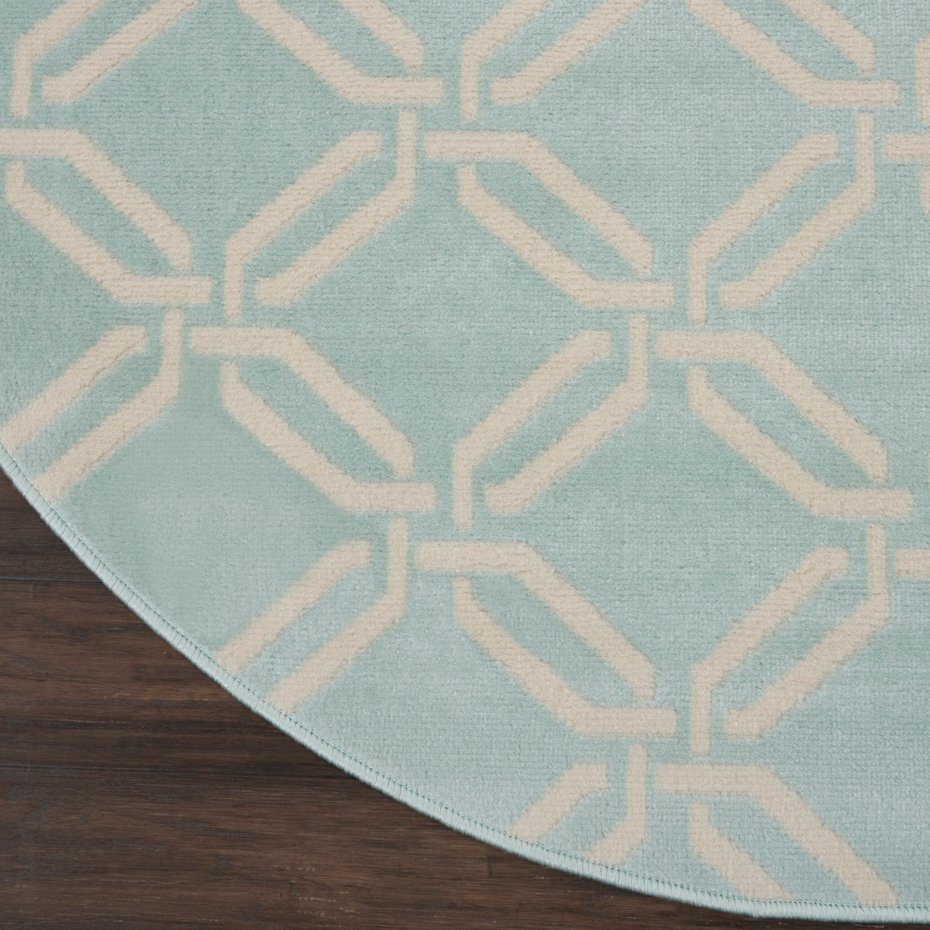 Nourison Jubilant Modern Trellis Green 5'3" x ROUND Area Rug, (5' Round)