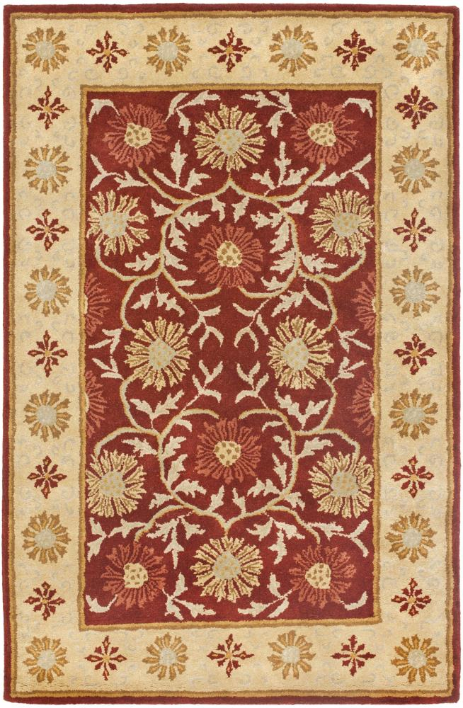 SAFAVIEH Heritage Mide Traditional Wool Area Rug, Red/Beige, 4' x 6'