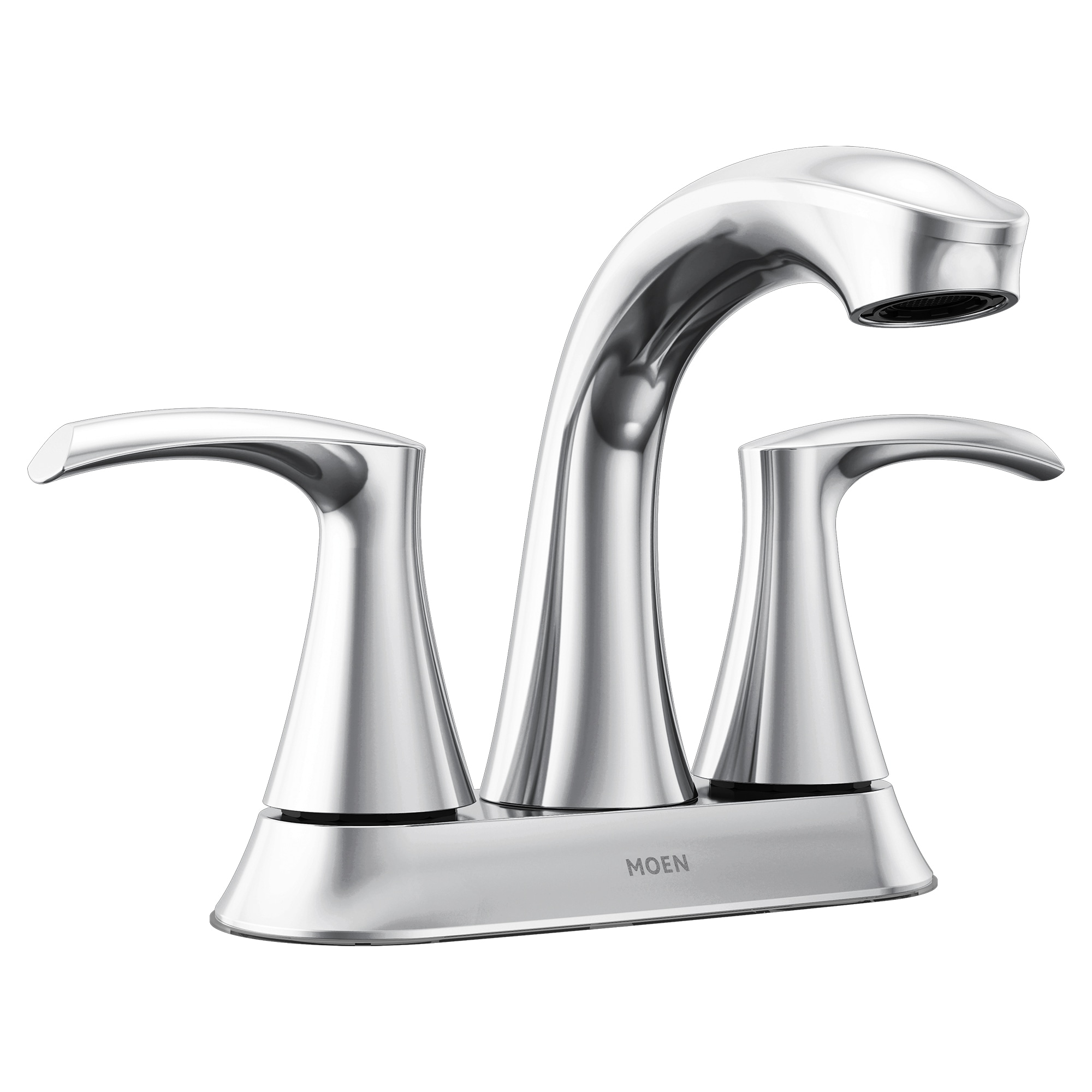 Moen Graeden Chrome 4-in centerset 2-handle WaterSense High-arc Commercial/Residential Handle Bathroom Sink Faucet with Drain