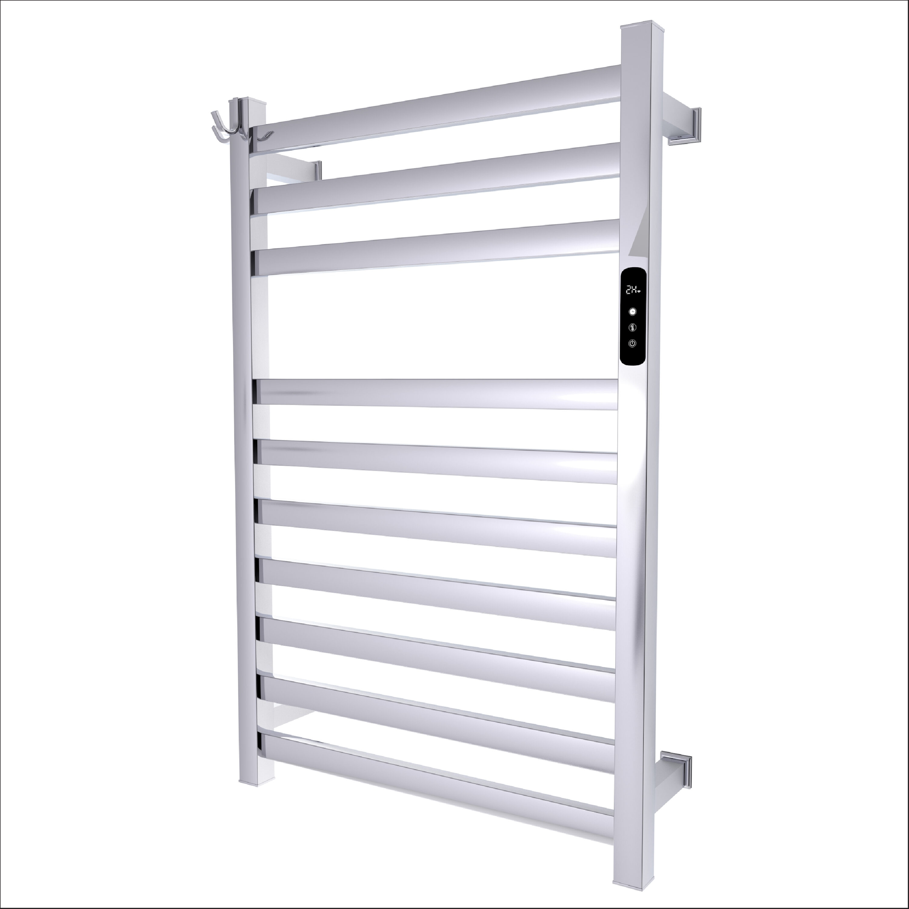 Brandon Basics Wall Mounted Electric Towel Warmer with Built-in Timer and Hardwired and Plug in Options, Stainless Steel - Polished