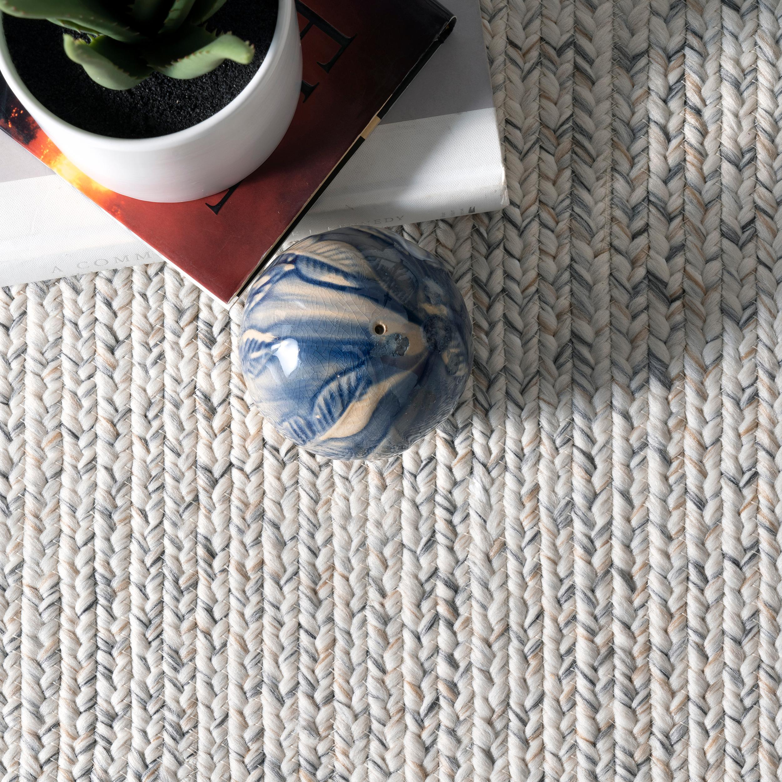 nuLOOM 2' x 14' Solid Hand Braided Indoor/Outdoor Area Rug, Pet-Friendly, High Traffic, Weather Resistant, for Patio, Balcony, Bedroom, Living, Dining Room, Wynn Ivory