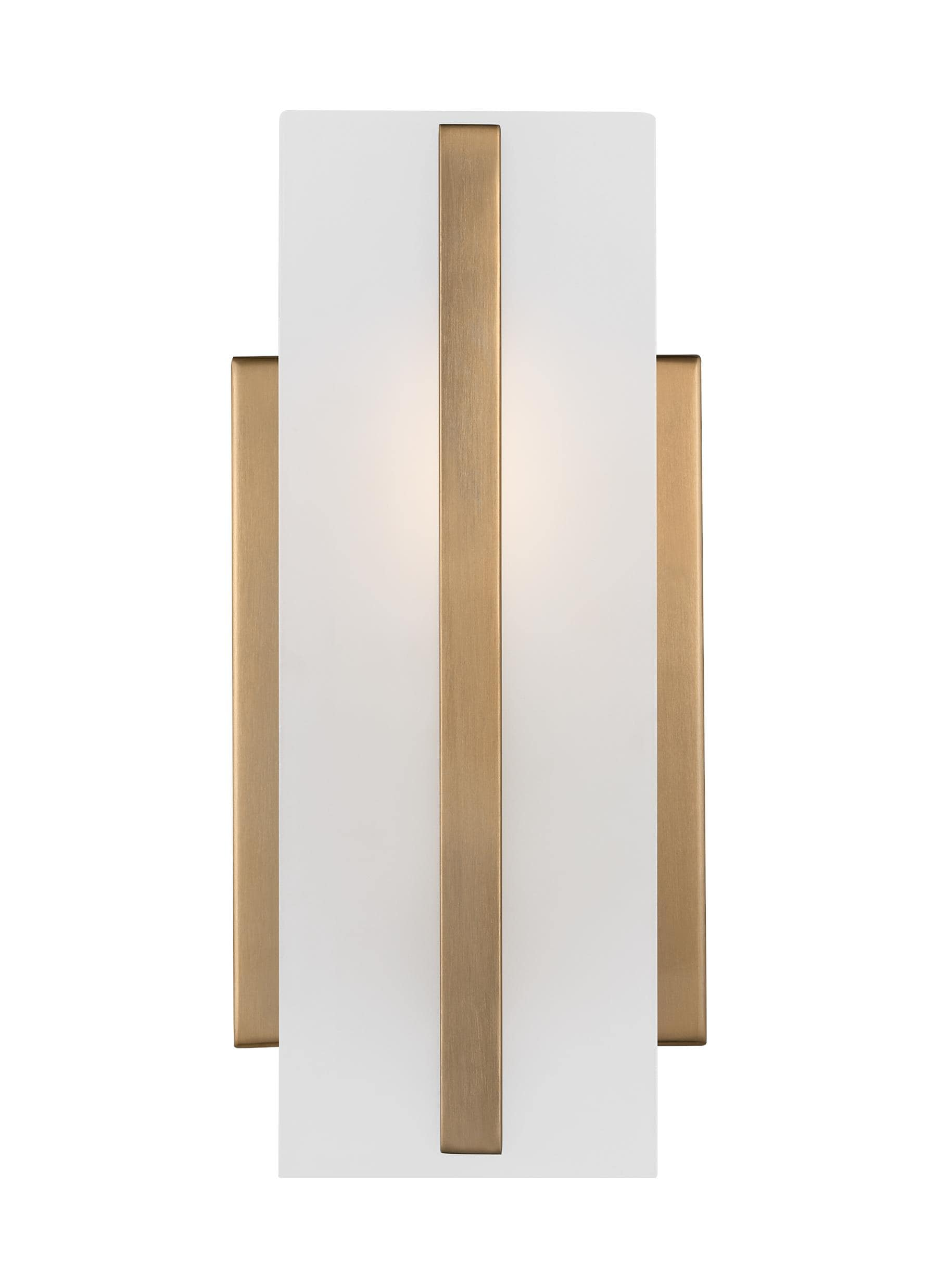 Satin Brass One-Light Vanity Sconce with Etched Glass