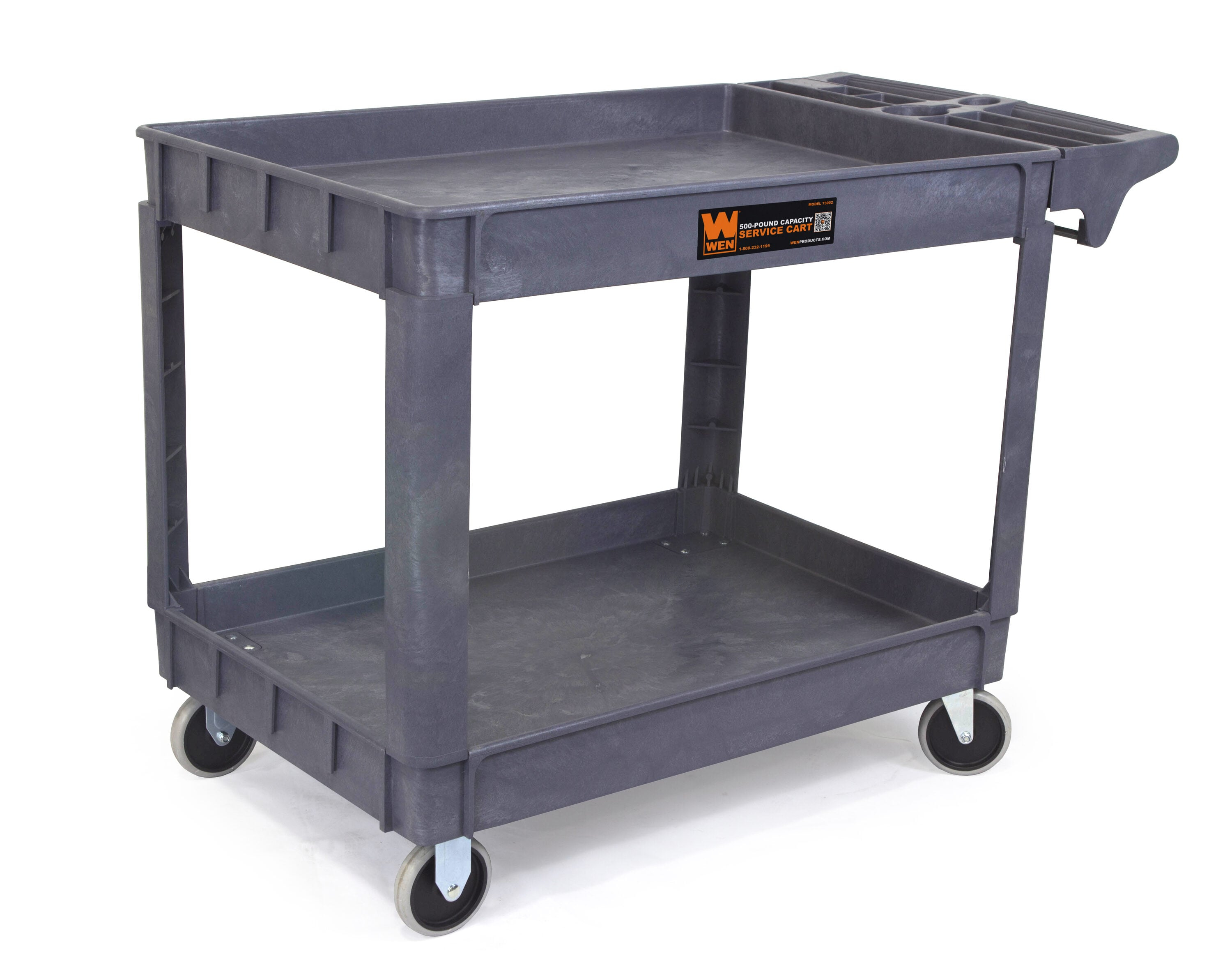 Gray Polypropylene 500-Pound Capacity Service Utility Cart