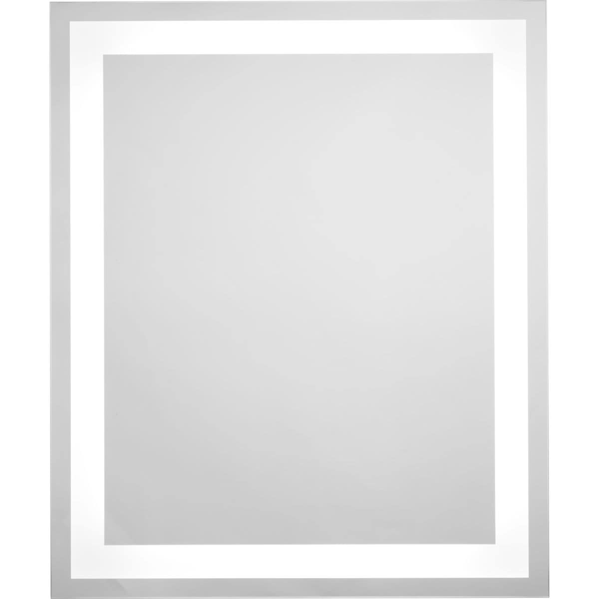 Progress Lighting Captarent 1-Light LED Illuminated Bathroom Mirror, White, Frosted LED Shade