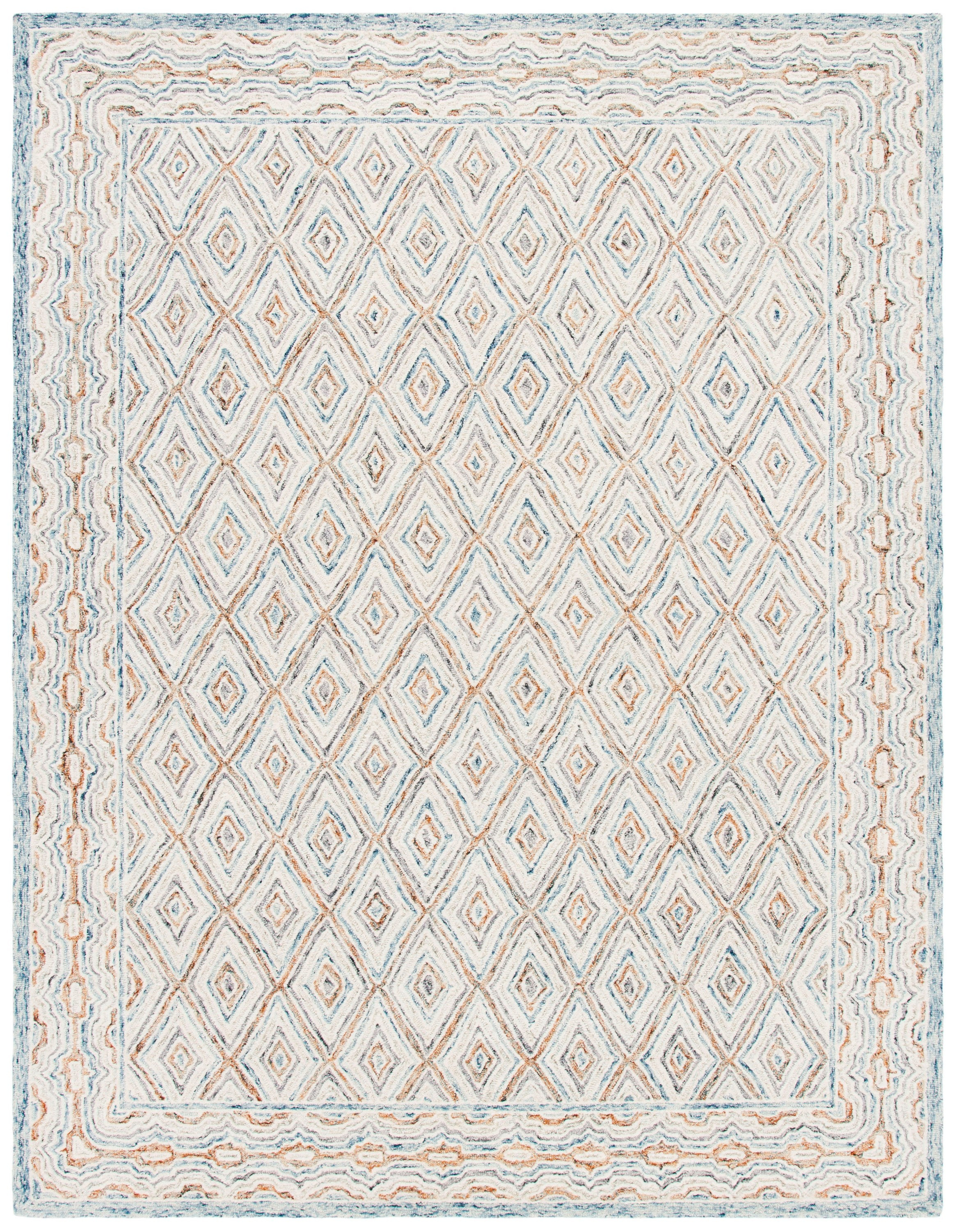 Hand-Tufted Artisan Blue Wool 9' x 12' Rectangular Area Rug