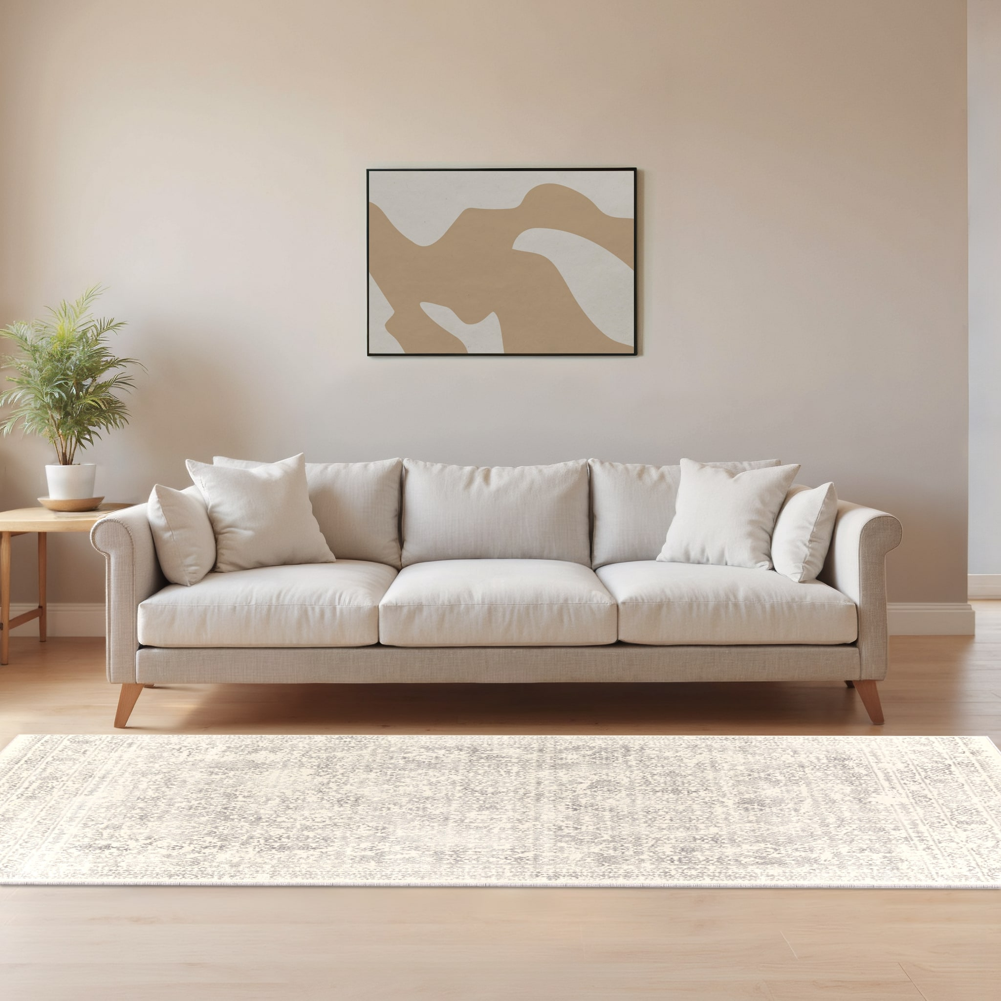 Livabliss Roma 8 x 10 (ft) Synthetic Gray Rectangular Indoor Distressed/Overdyed Vintage Area rug