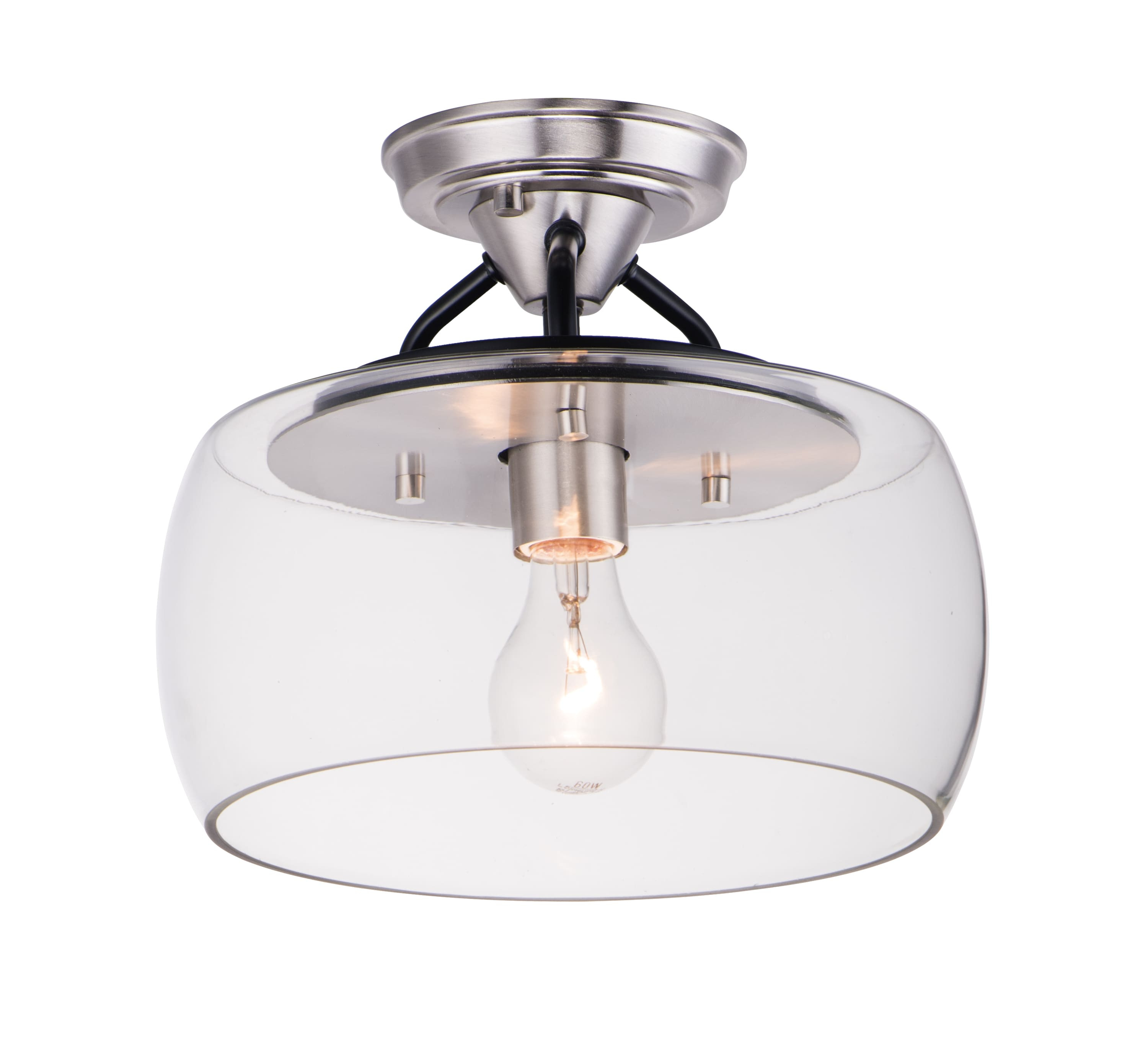 Maxim Lighting Goblet 1 - Light Semi-Flush Mount in  Black/Satin Nickel